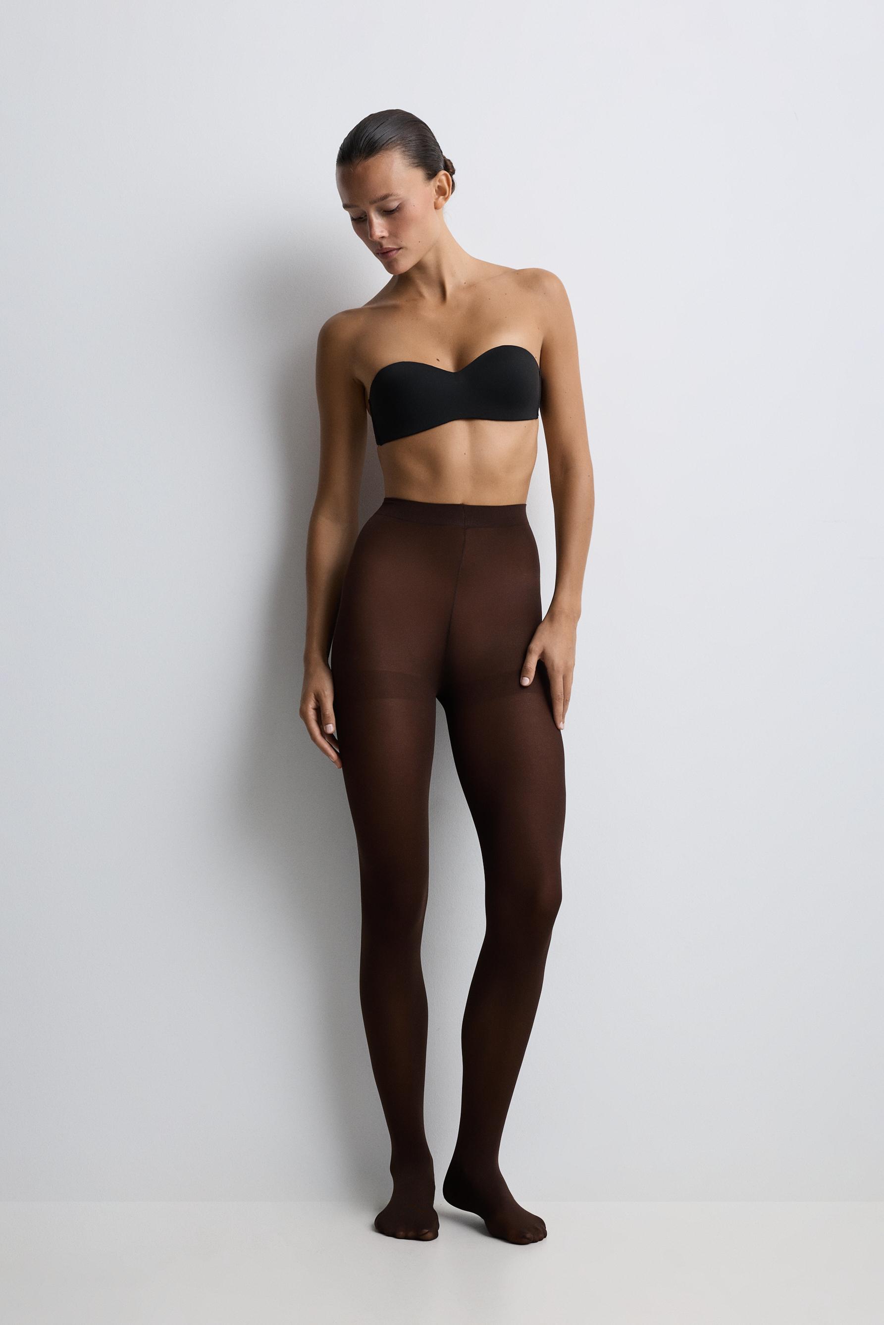 Basic 90 denier tights (2-pack) — CHOCOLATE