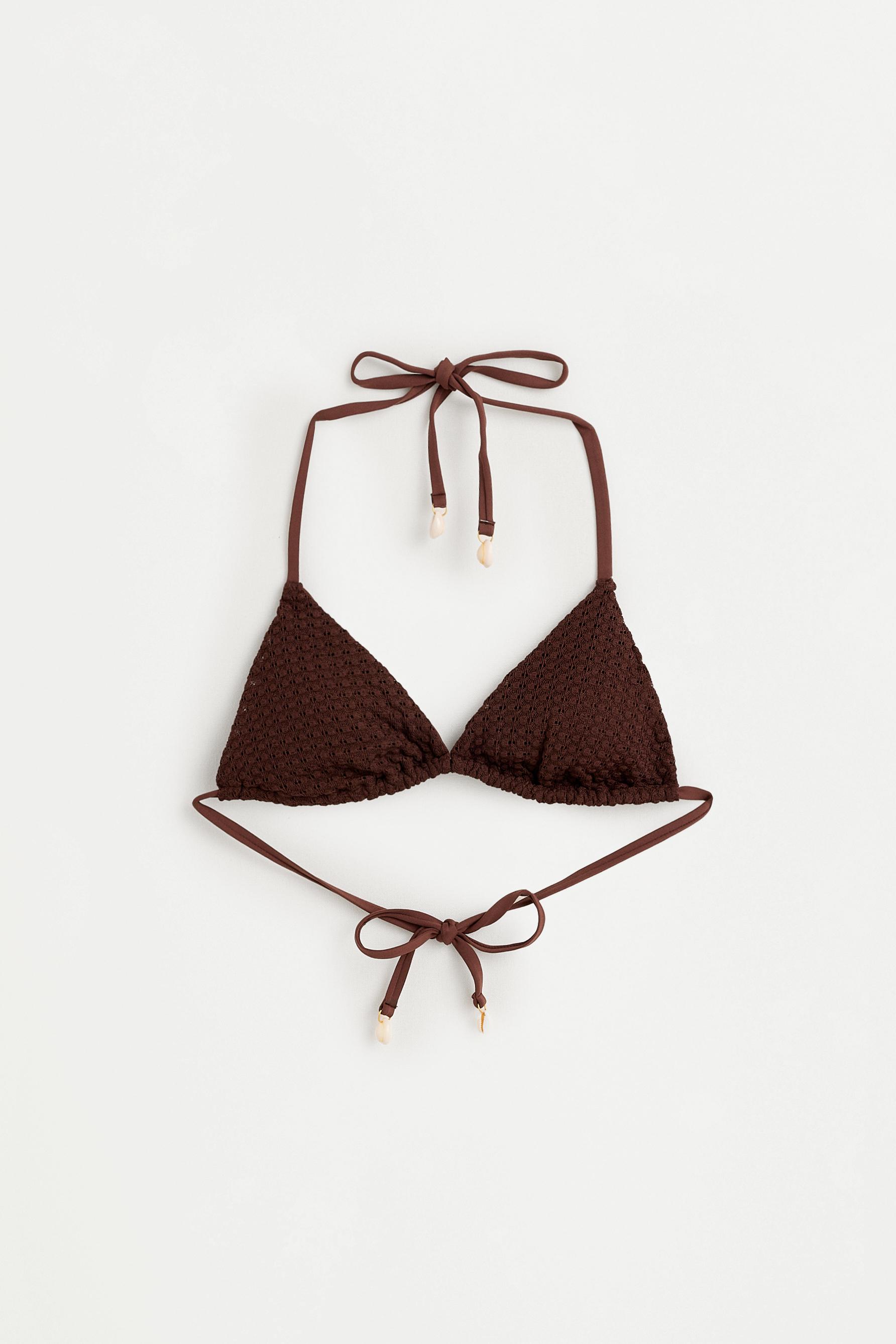 Cut-out bikini top — CHOCOLATE