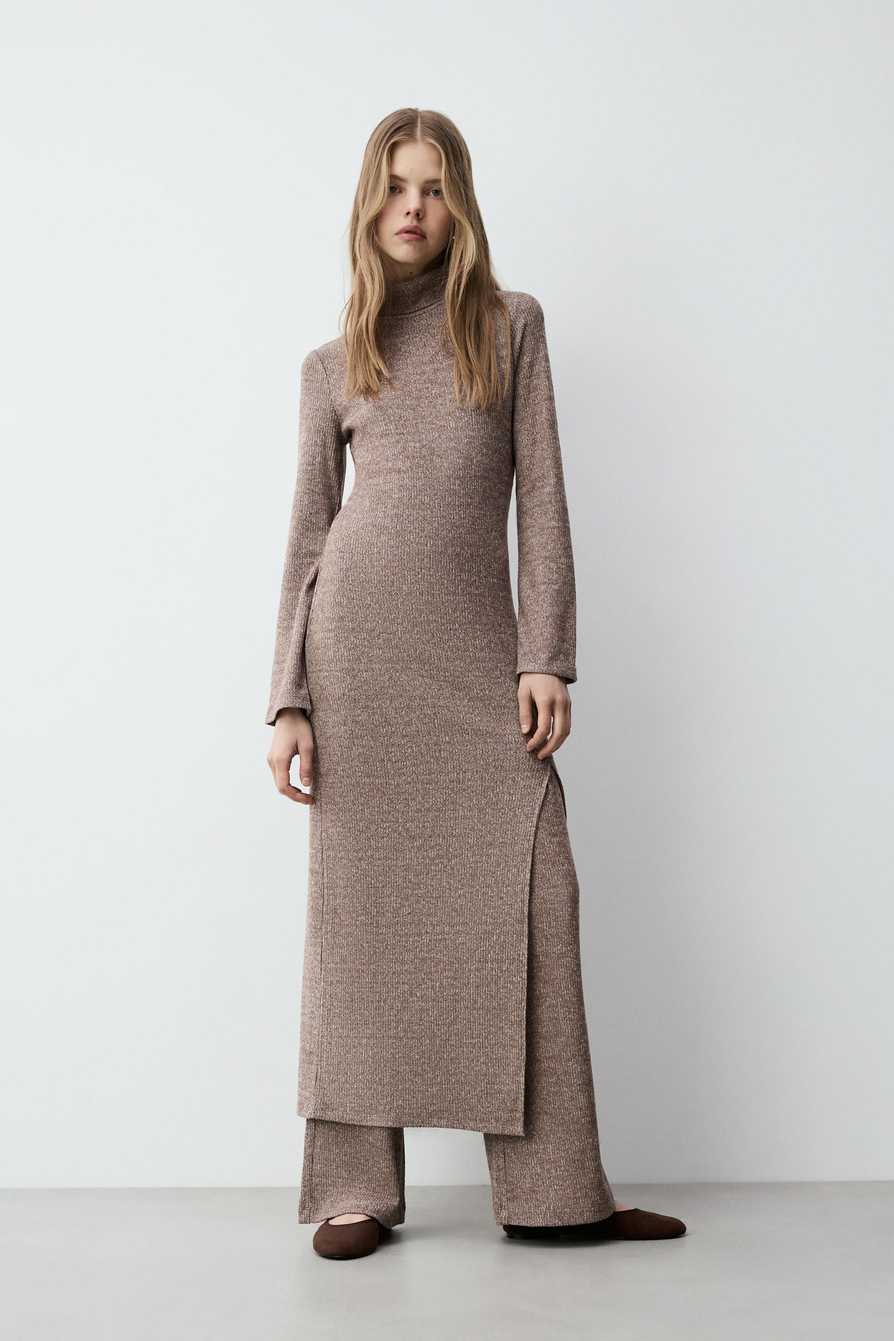 Vestido midi punto cortado