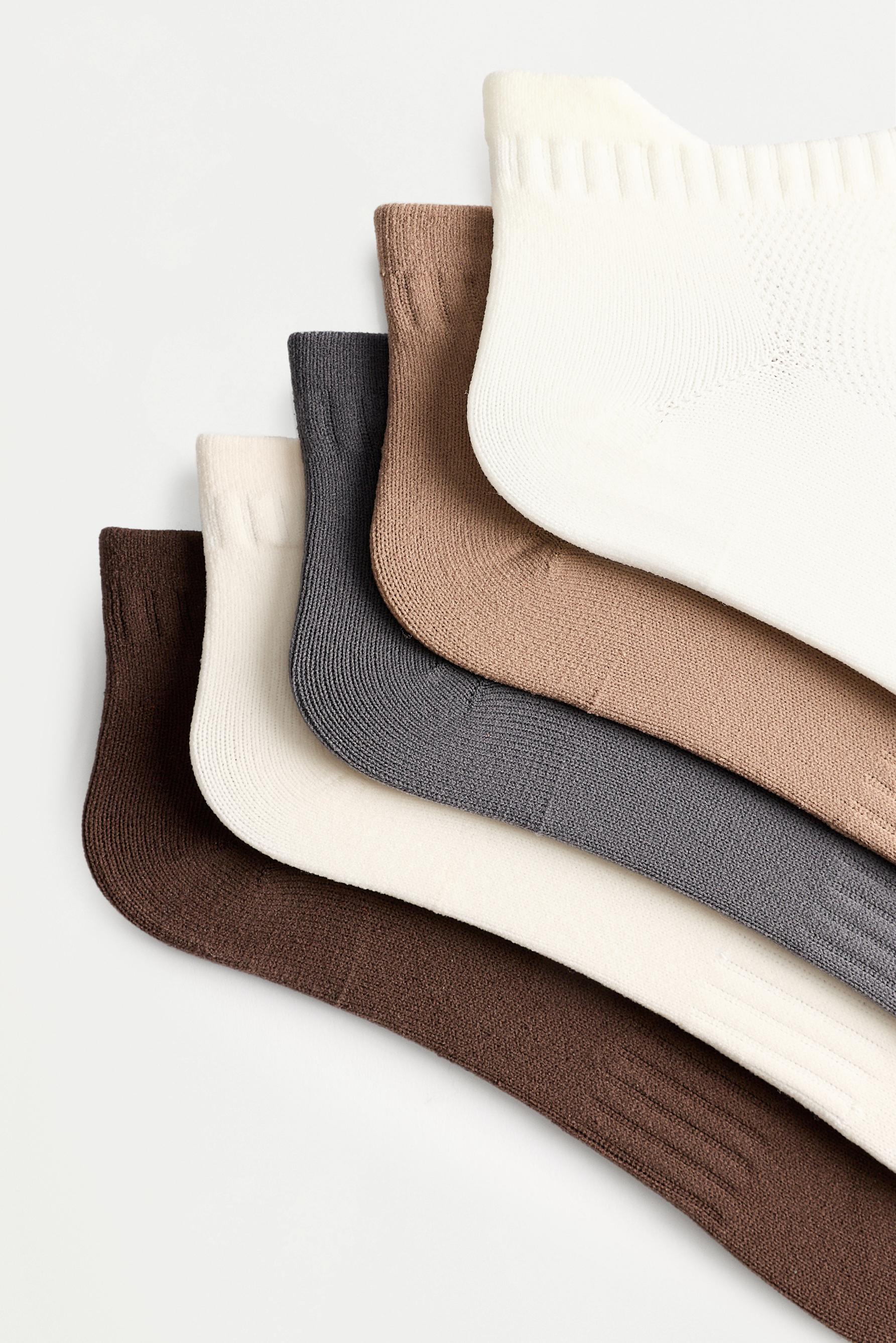 Sports ankle socks (5-pack) — CHOCOLATE