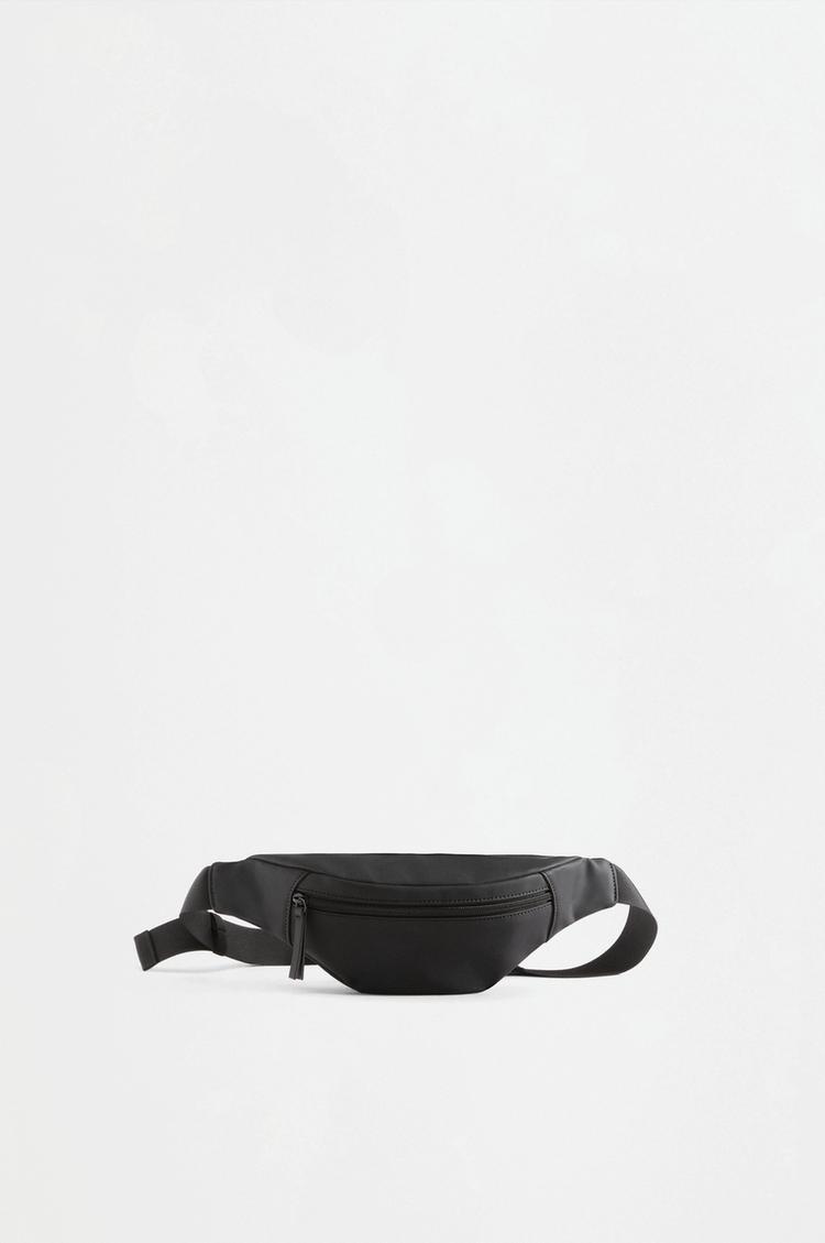 Rubberized belt bag — BLACK