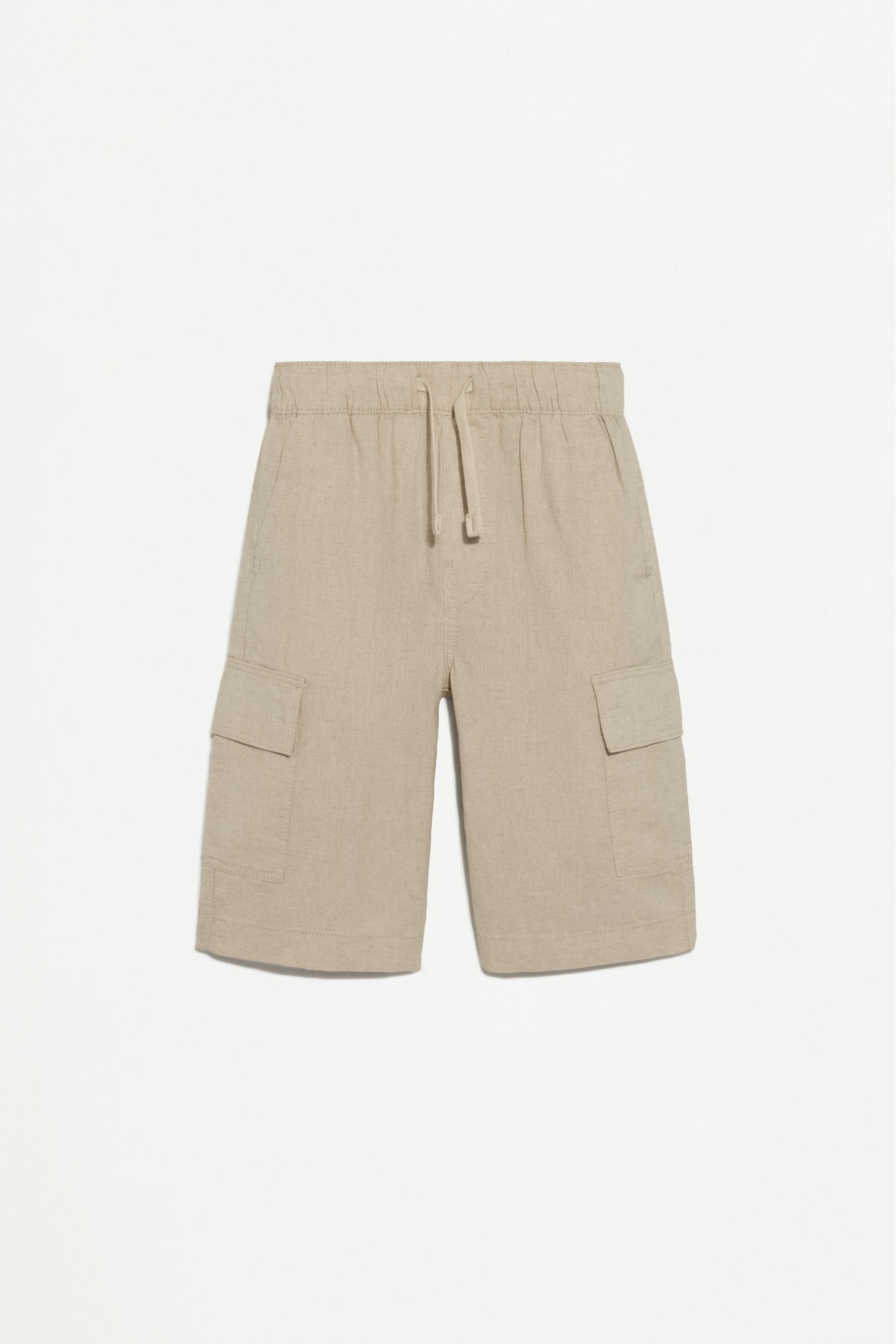 Rustic cargo Bermuda shorts — SAND