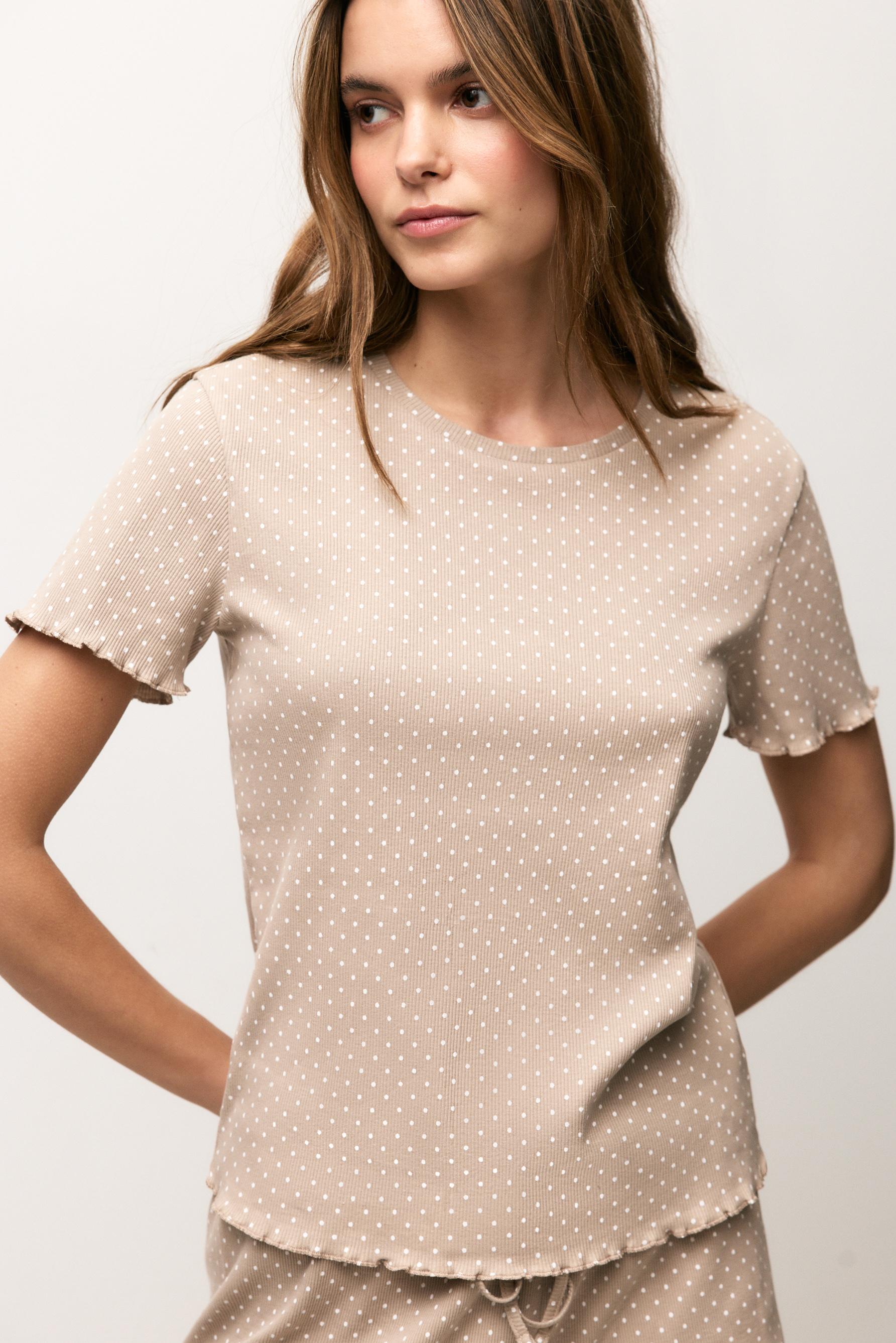 Short printed pyjamas — LIGHT BEIGE