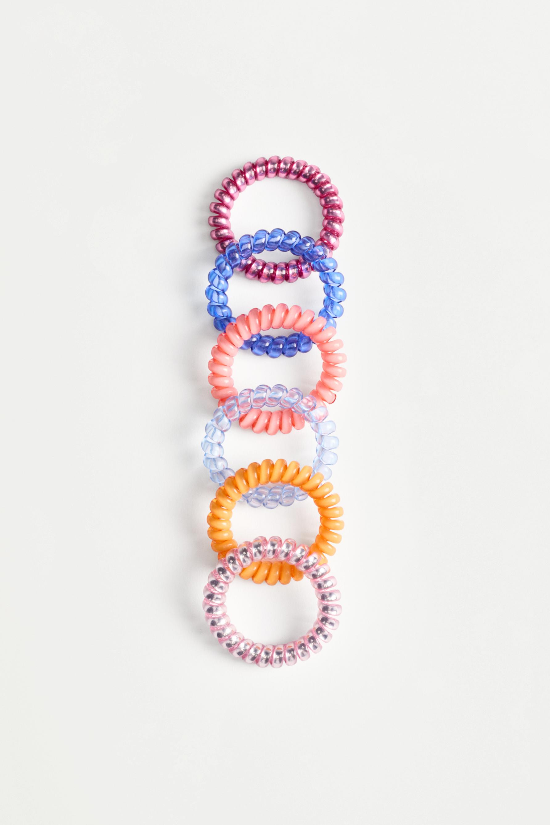 Spiral hair ties (6-pack) — BLUE