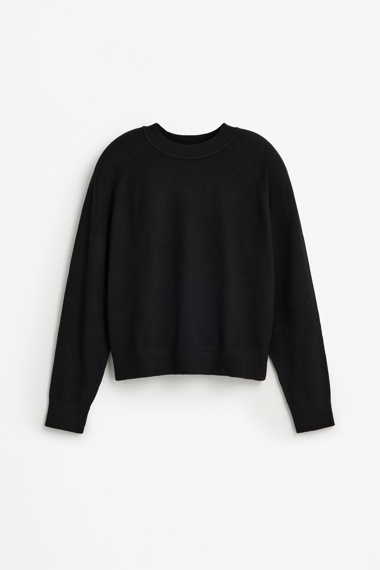 Round neck sweater — BLACK
