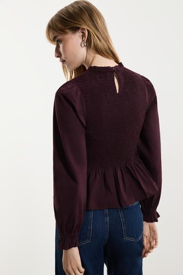 Smocked blouse — AUBERGINE 4