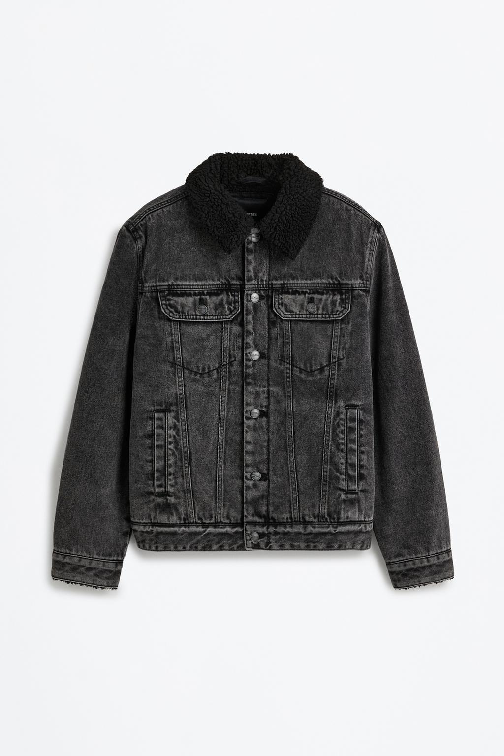 Cazadora denim la sintética de rizo