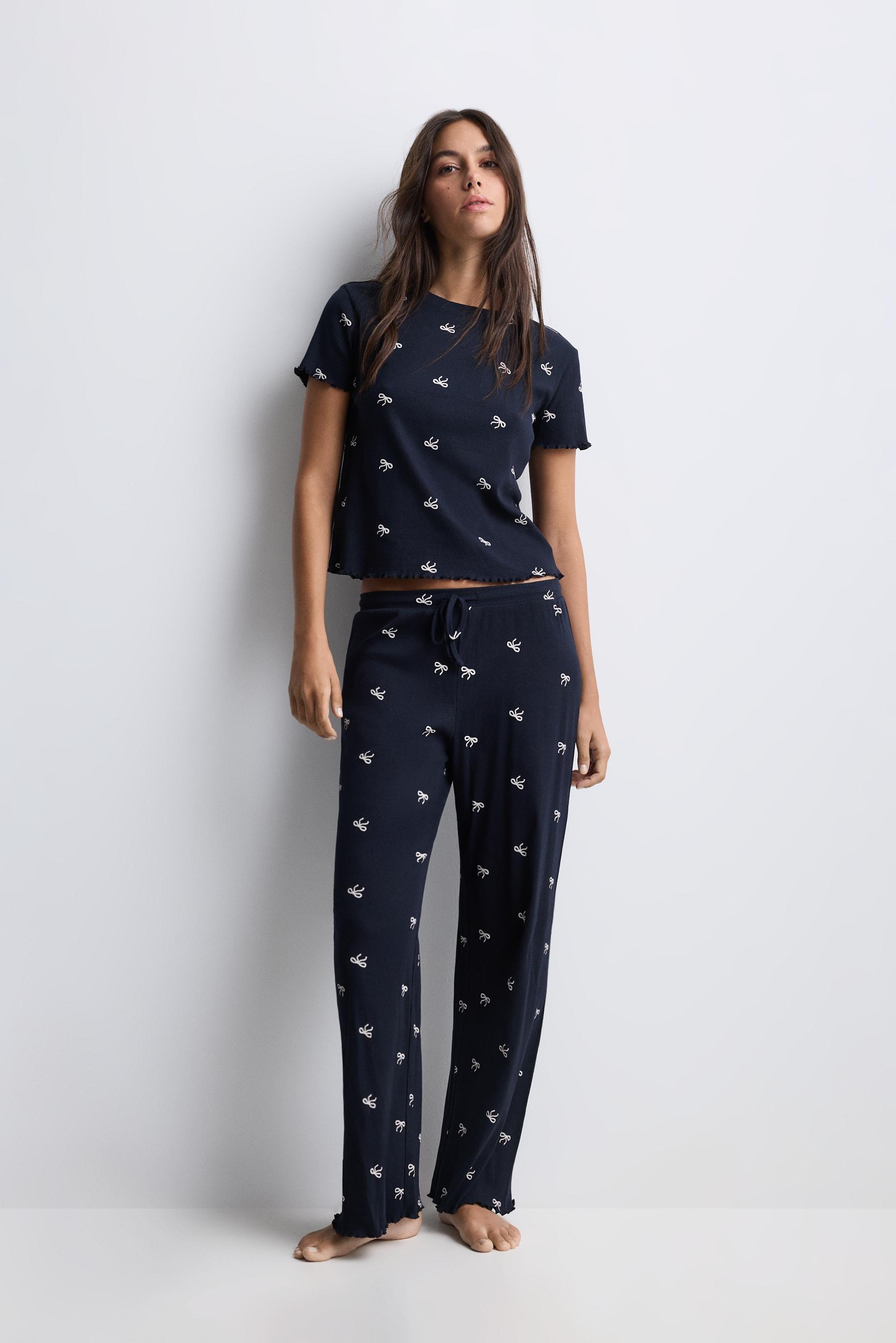 Long printed pyjamas — NAVY