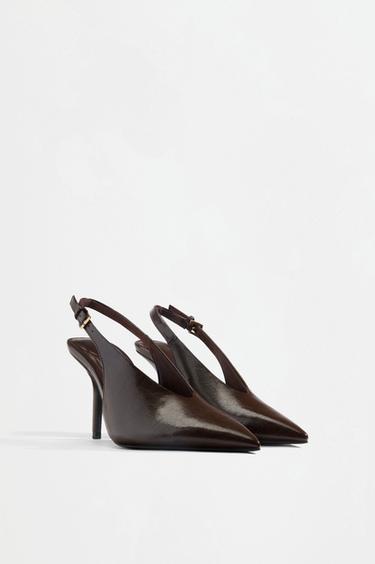 Slingback heel shoes — BROWN 2