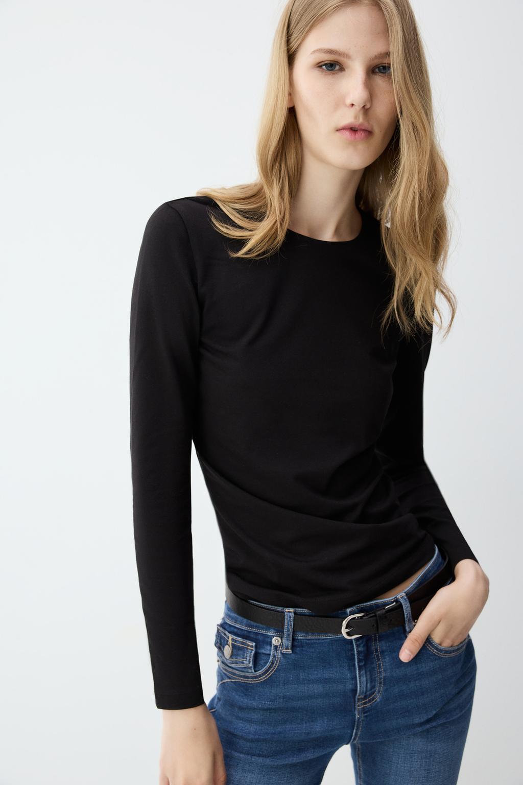 Camiseta manga larga cuello redondo