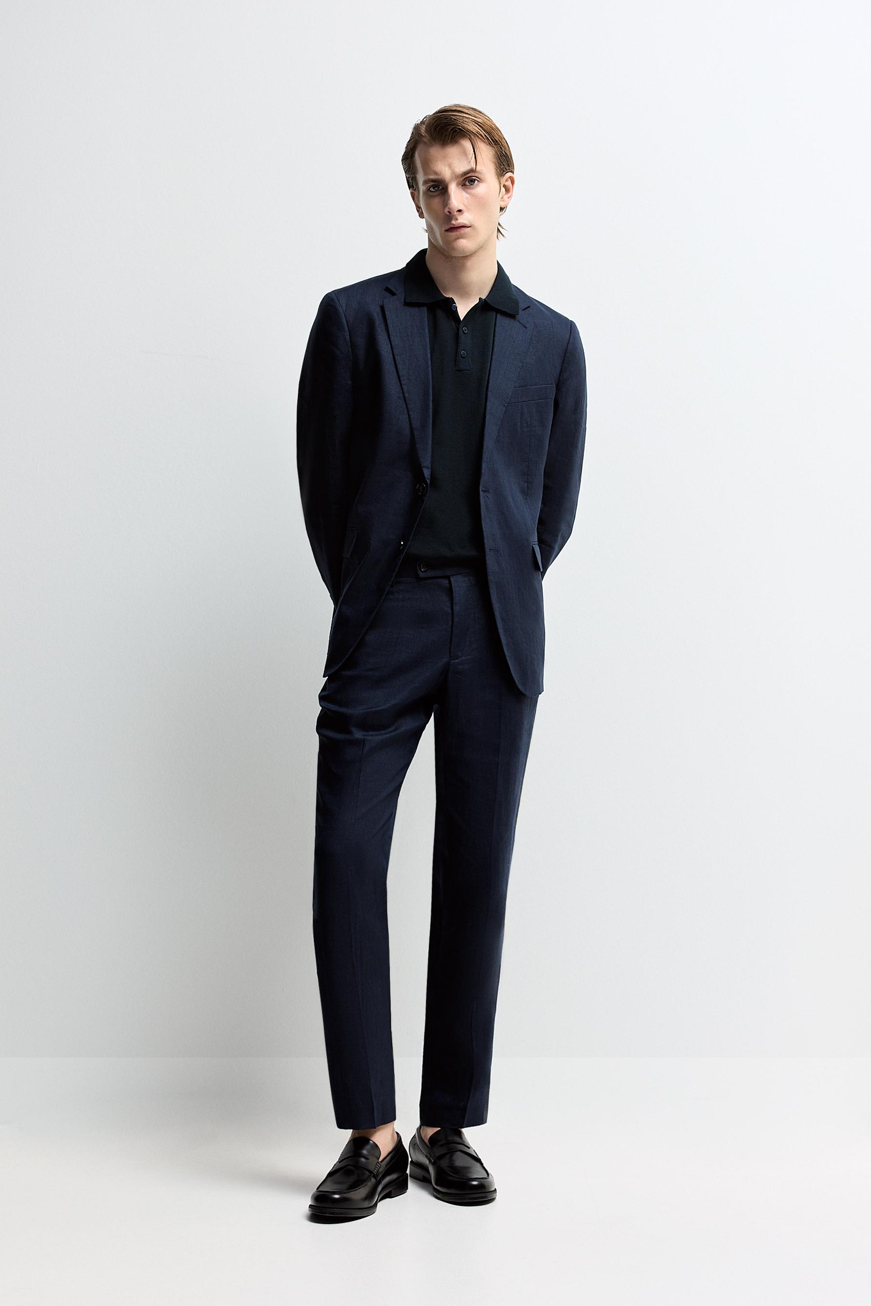 Pantalón traje 100% lino