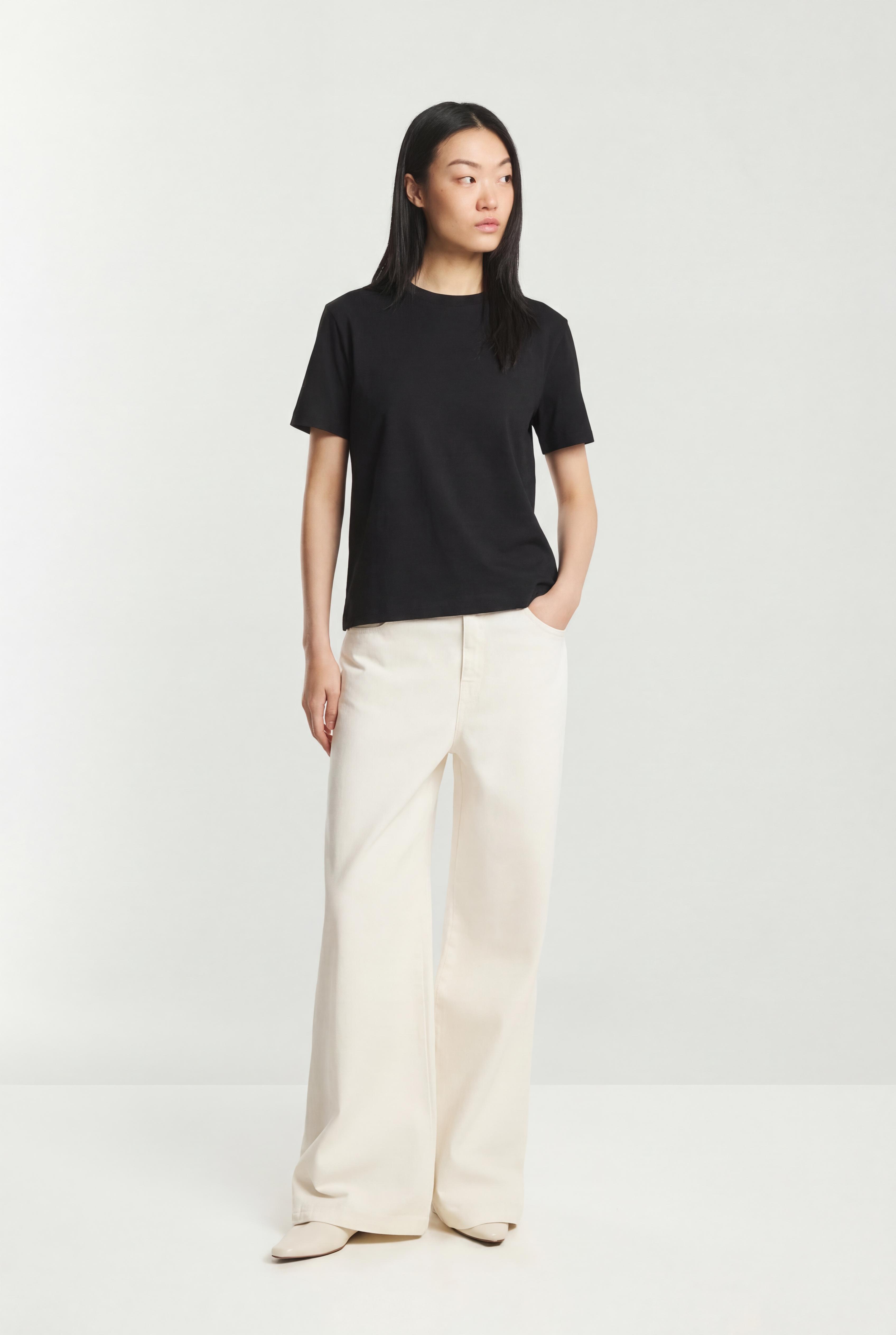 2-pack of basic round neck T-shirts — BLACK