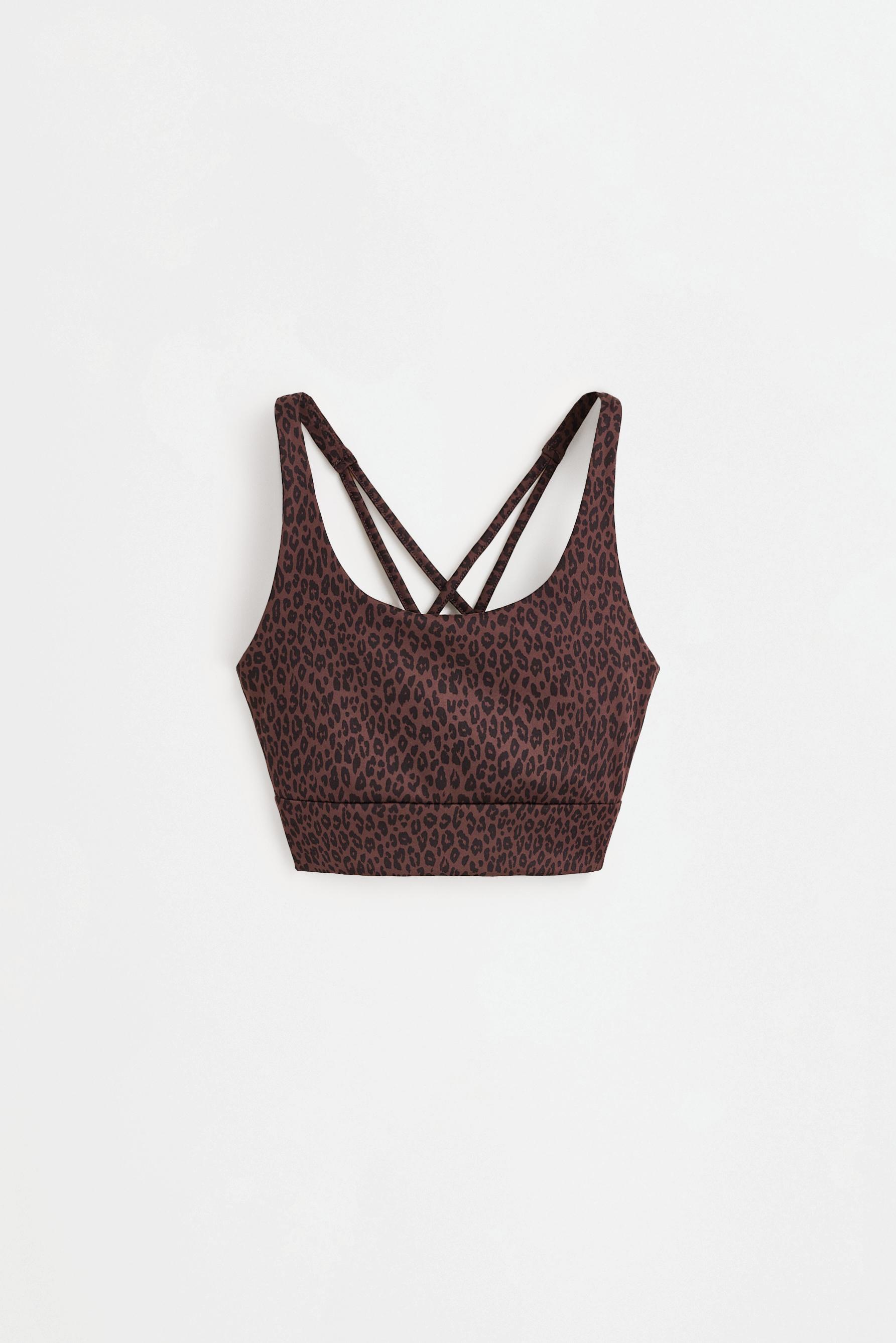Crossover strap sports top — PRINTED
