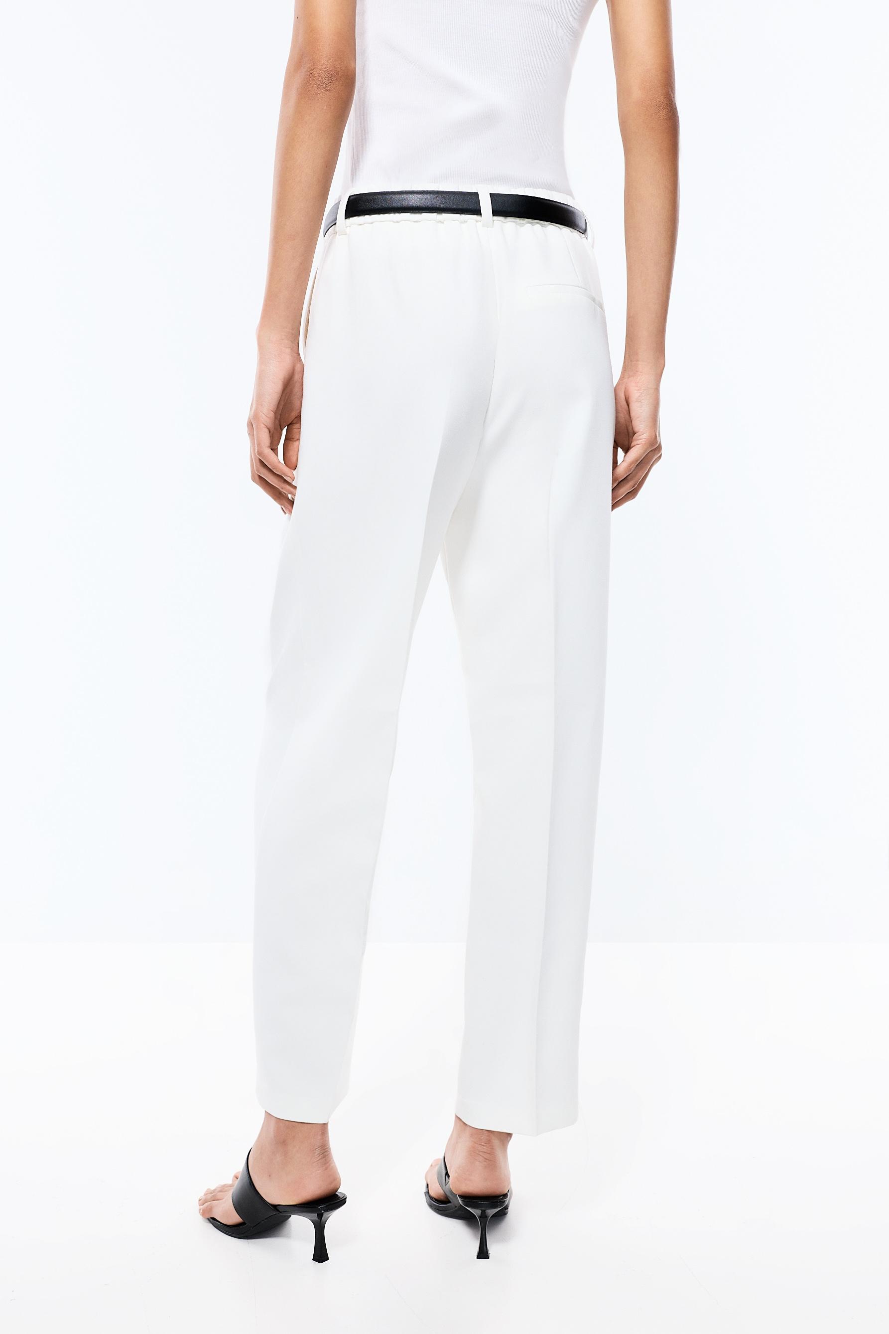 Carrot fit dress trousers — PURE WHITE