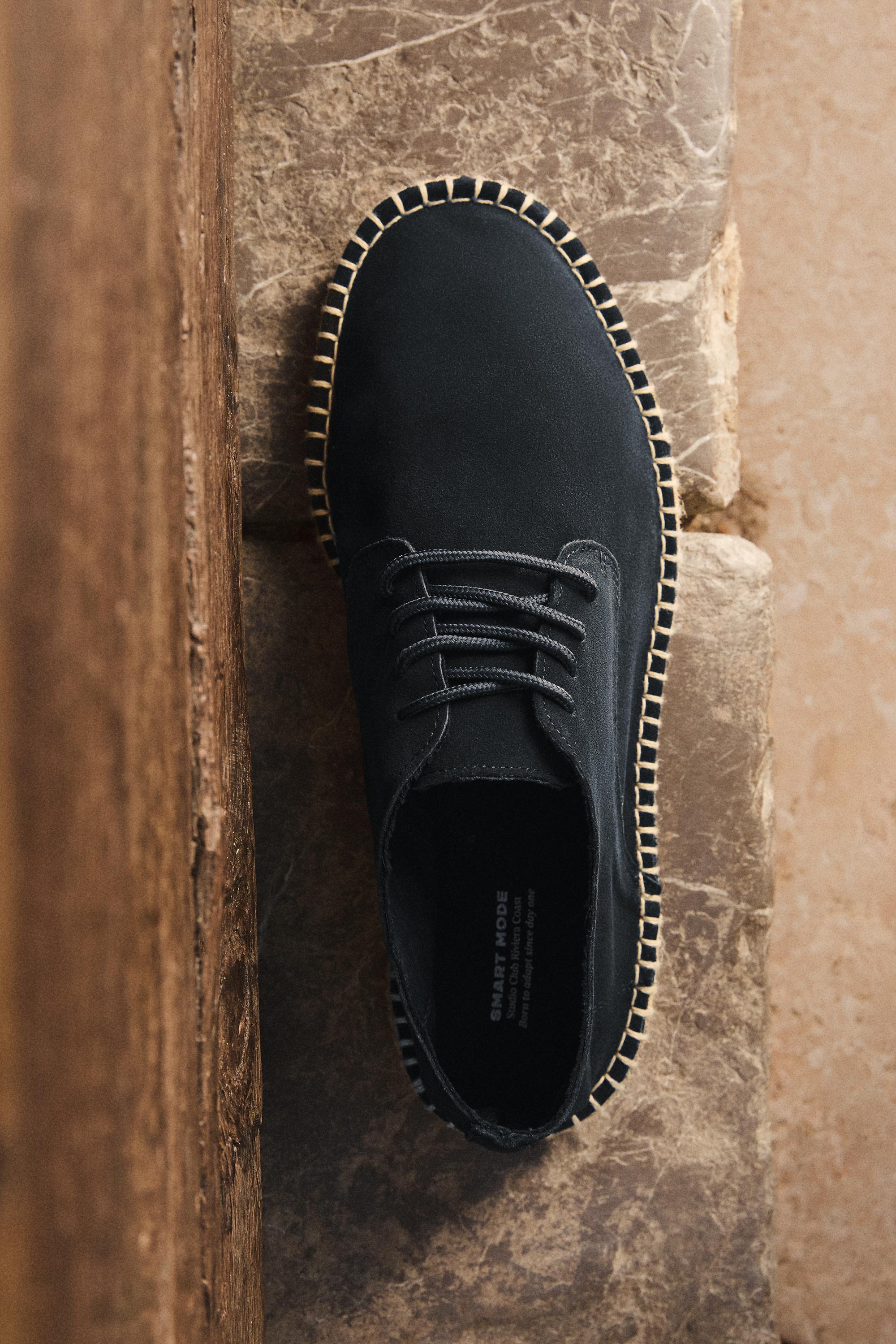 Leather Blucher dress shoe — NAVY BLUE