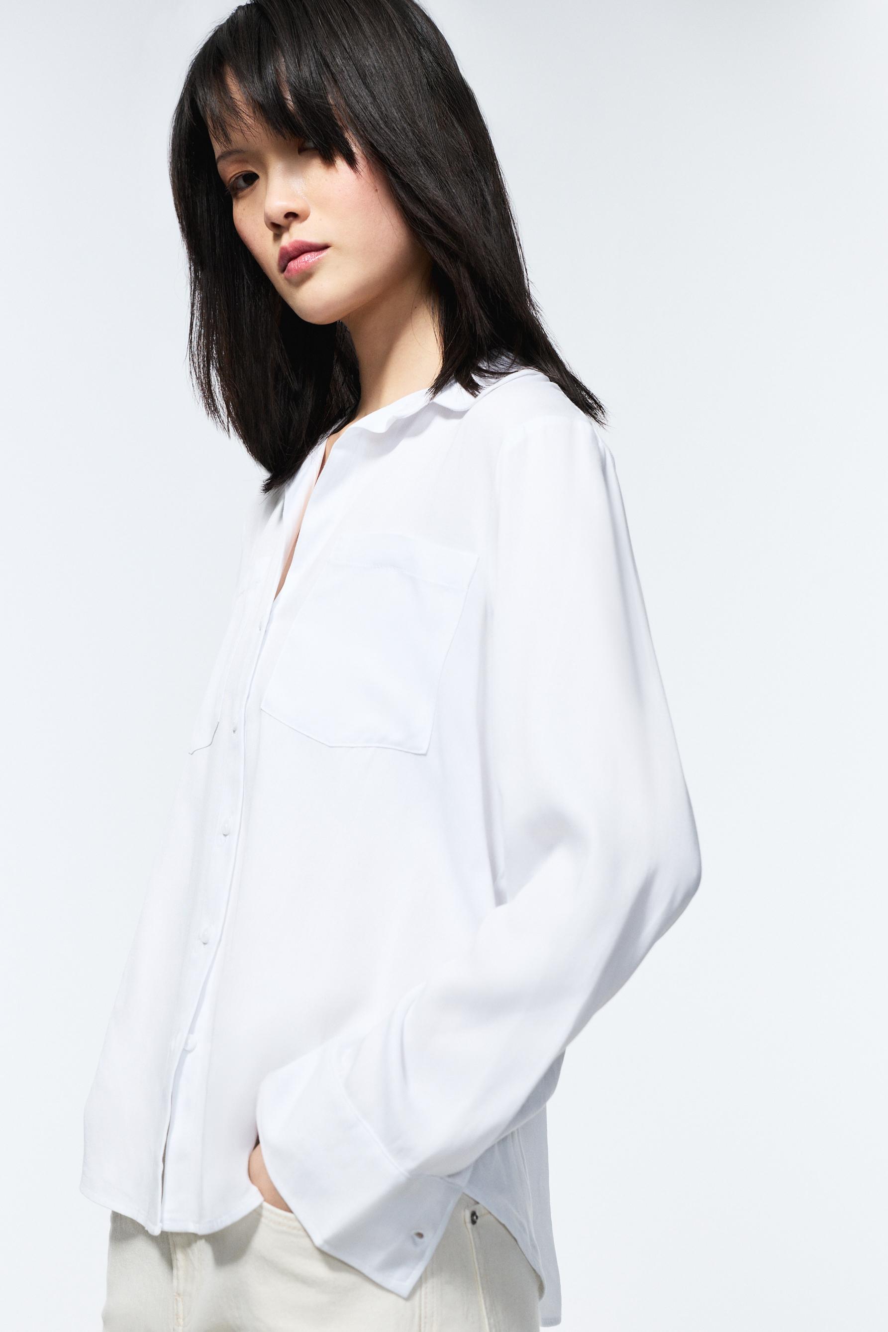 Basic henley shirt — WHITE