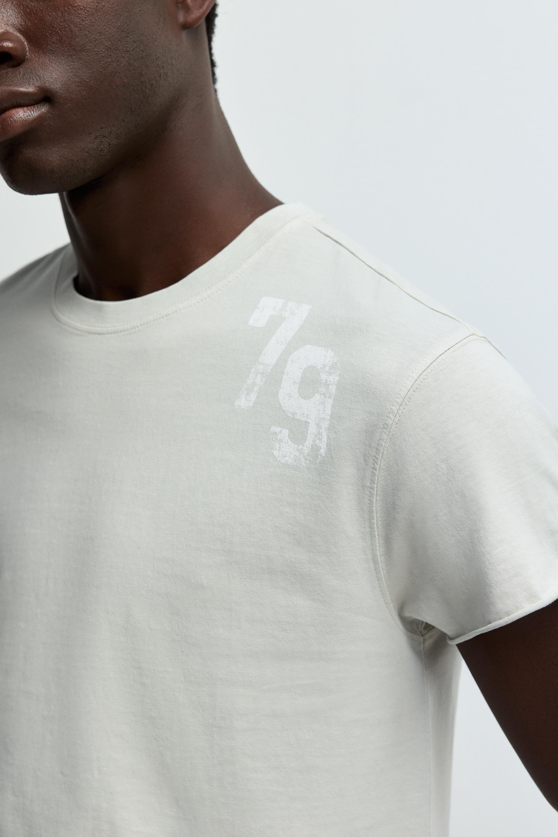 Faded effect printed T-shirt — ASH