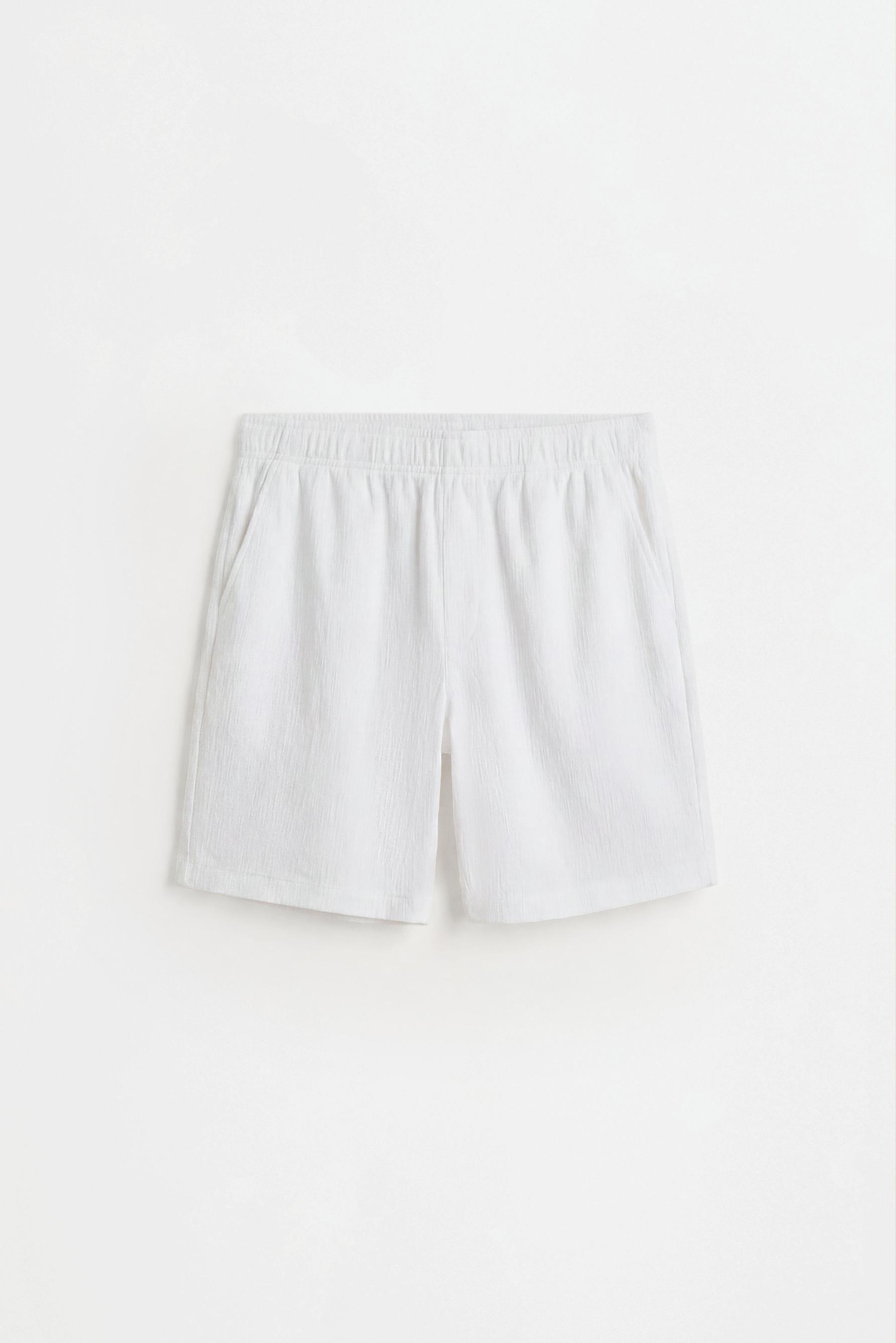 Rustic textured Bermuda shorts — OFF WHITE