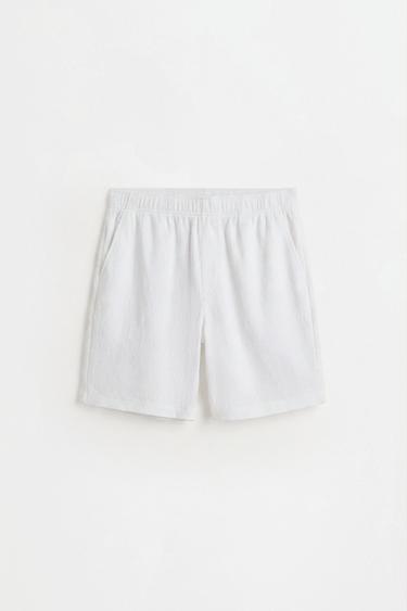 Rustic textured Bermuda shorts — OFF WHITE 6