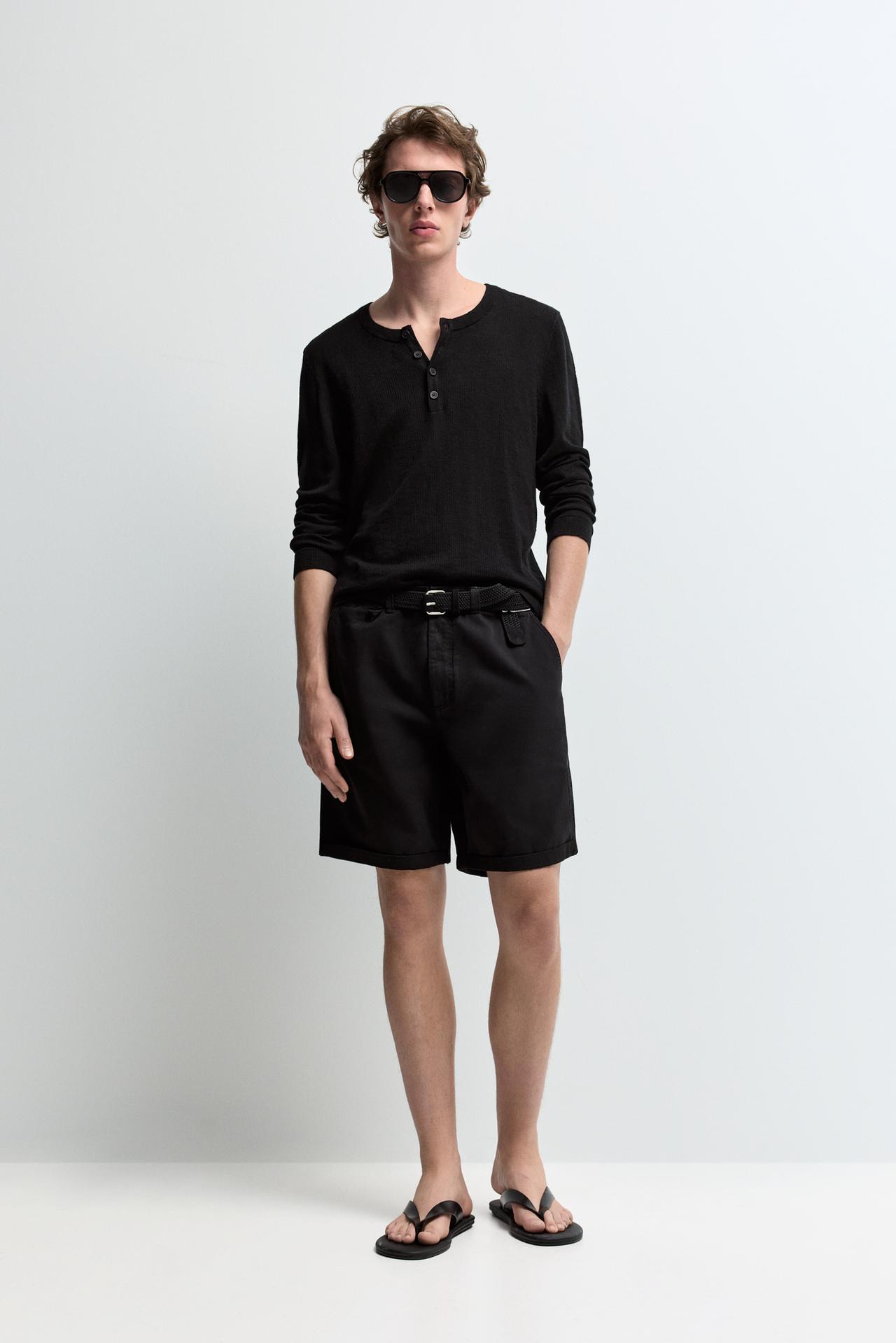 Slim fit Bermuda shorts — BLACK