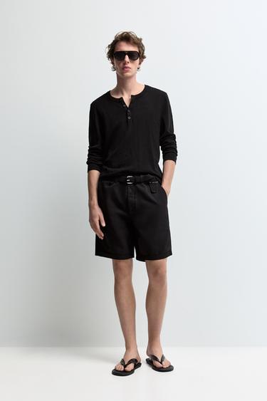 Slim fit Bermuda shorts — BLACK 1