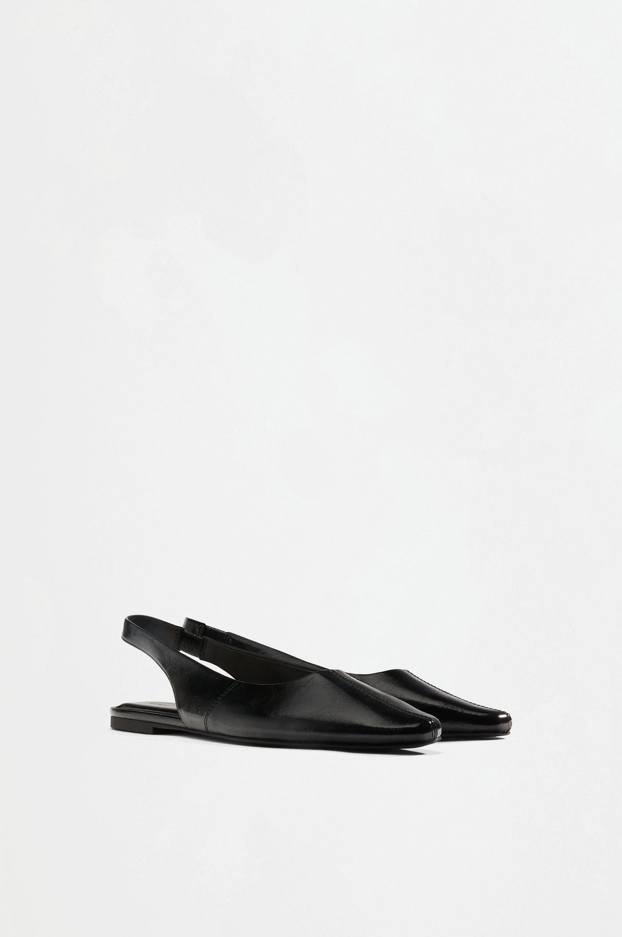 Slingback ballet flats — BLACK