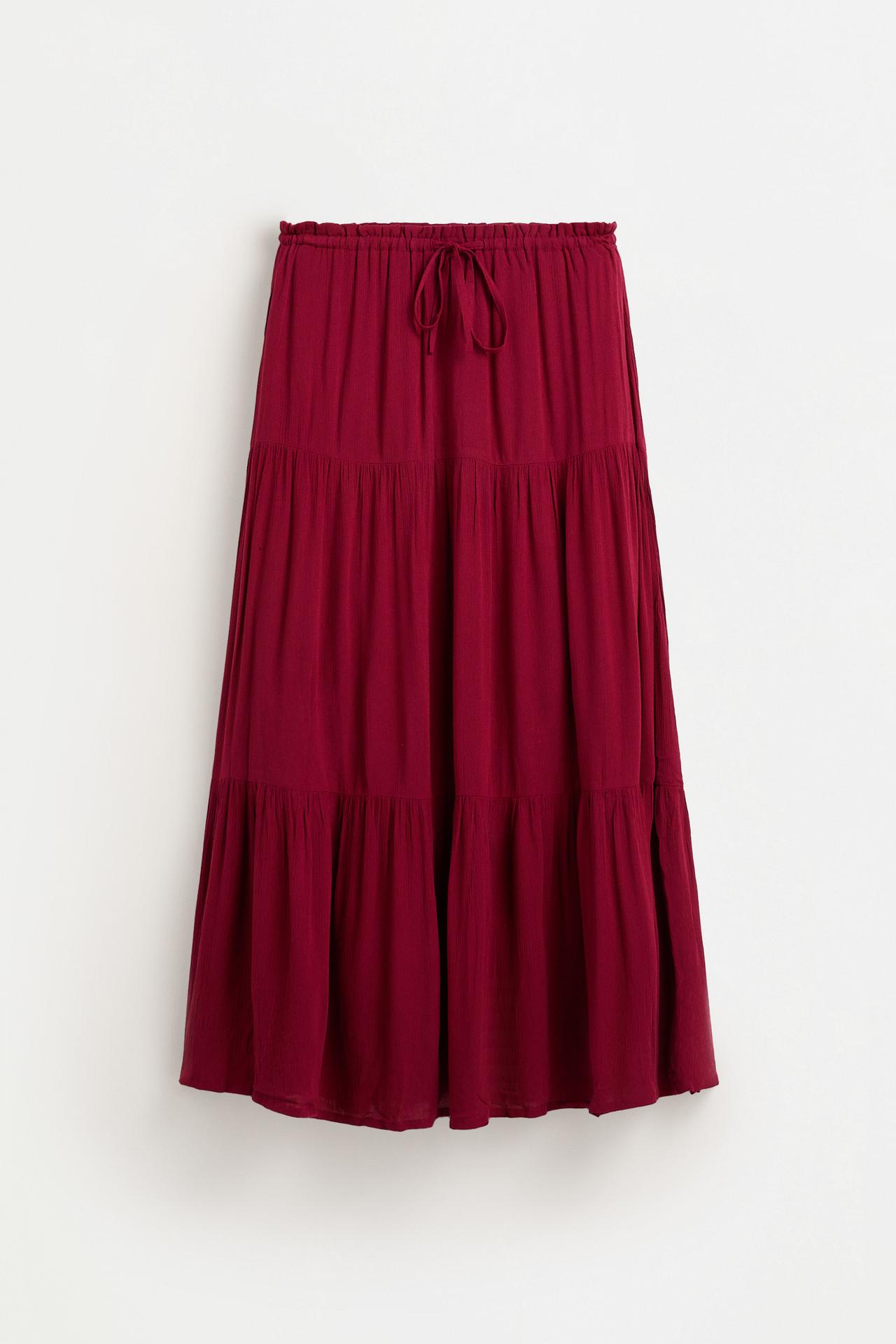 Basic textured midi skirt — MAROON