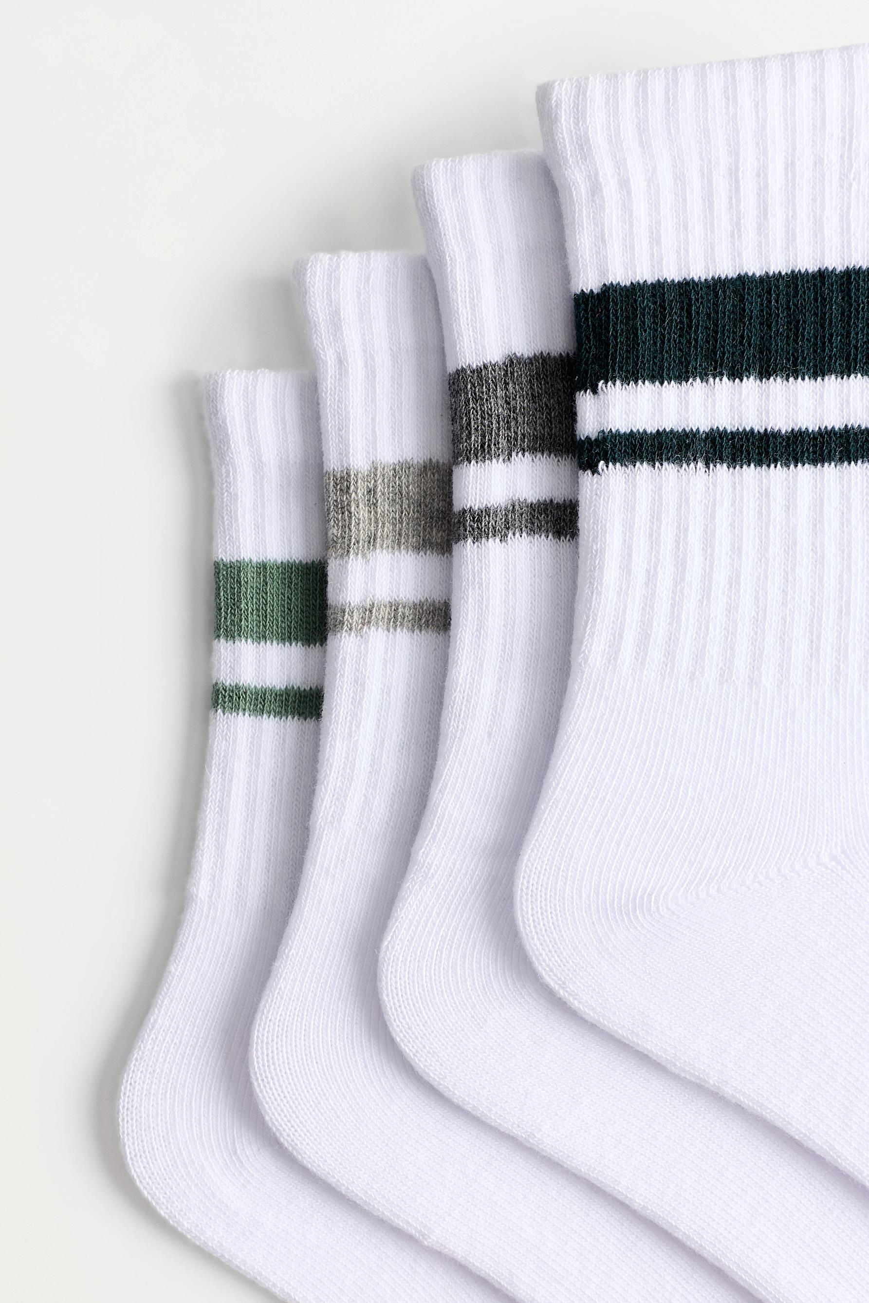 4-pack of long striped ankle socks — BLUE