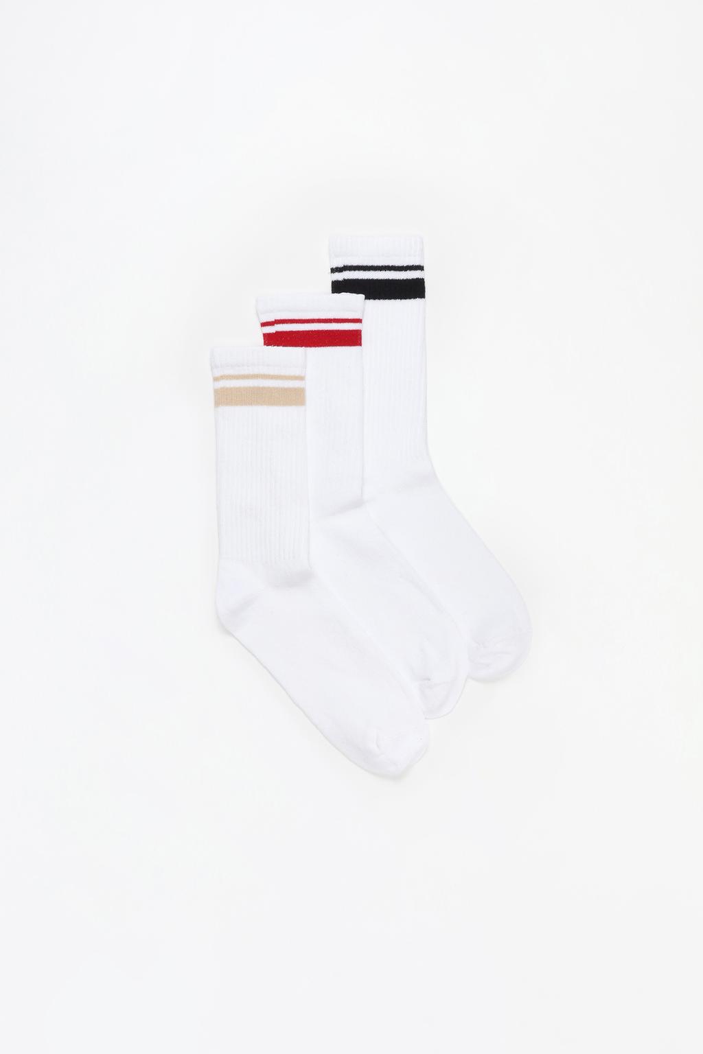 Pack of 3 pairs of striped short socks