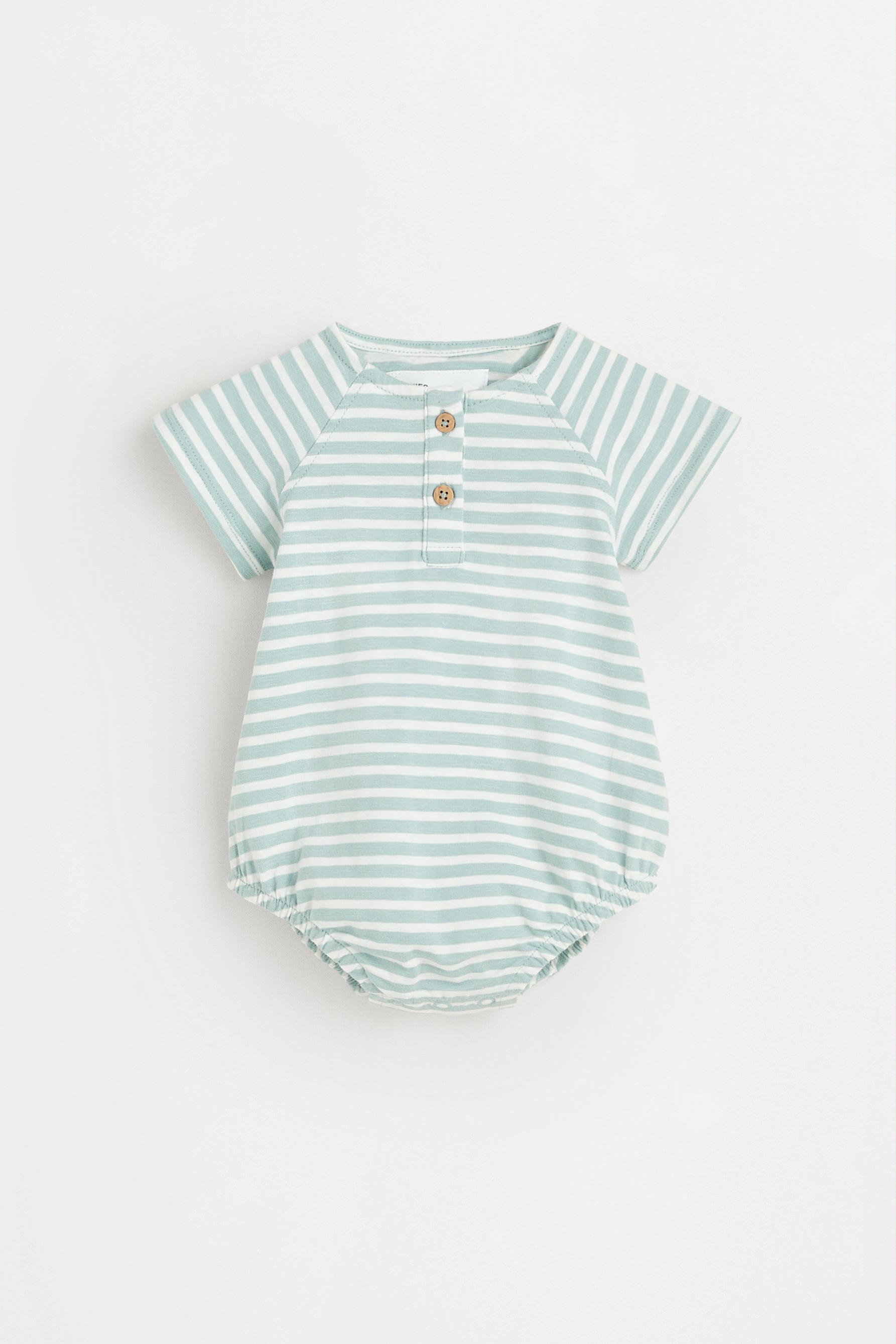 Striped bias cut romper — TURQUOISE