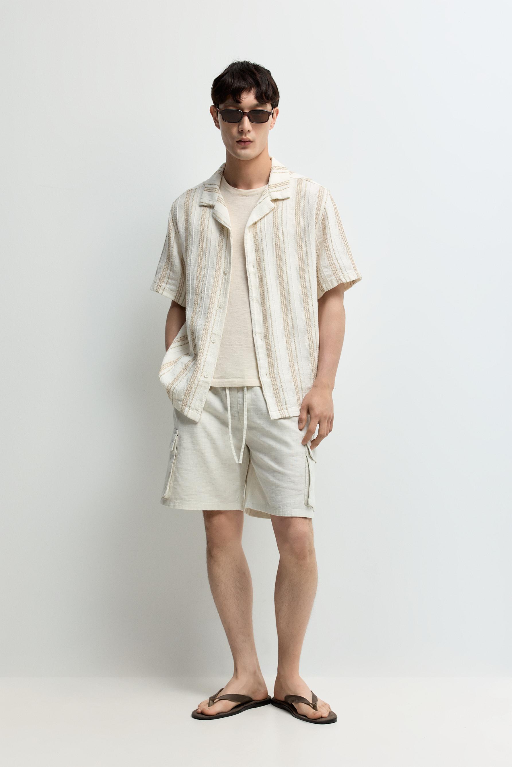 Striped rustic shirt — WHITE