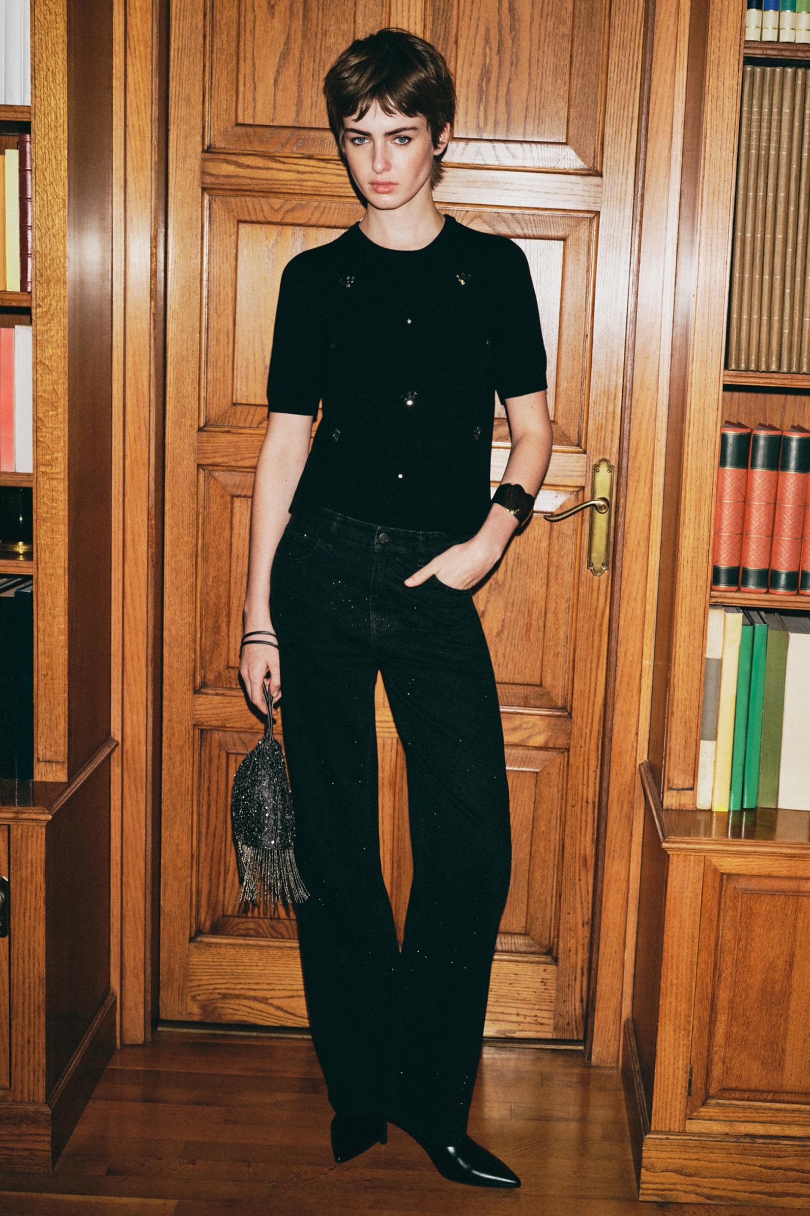 Beaded crossbody bucket bag — GREY