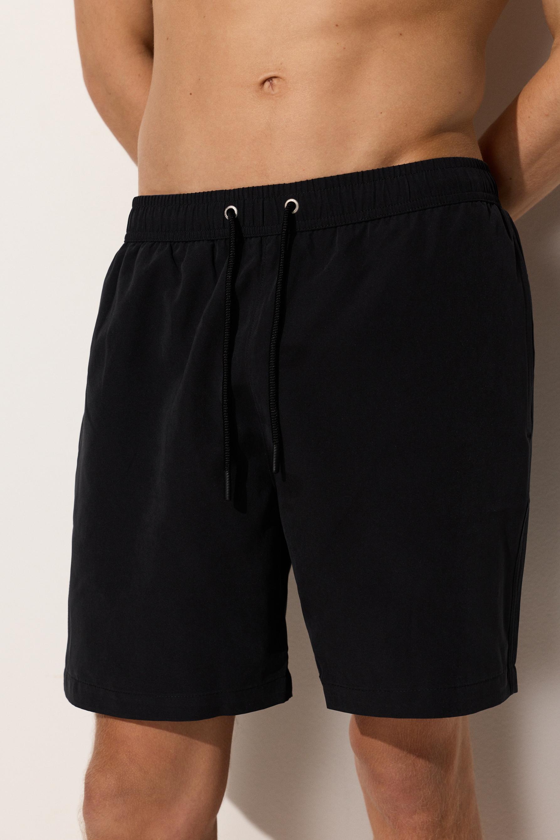 Basic long swim trunks — BLACK