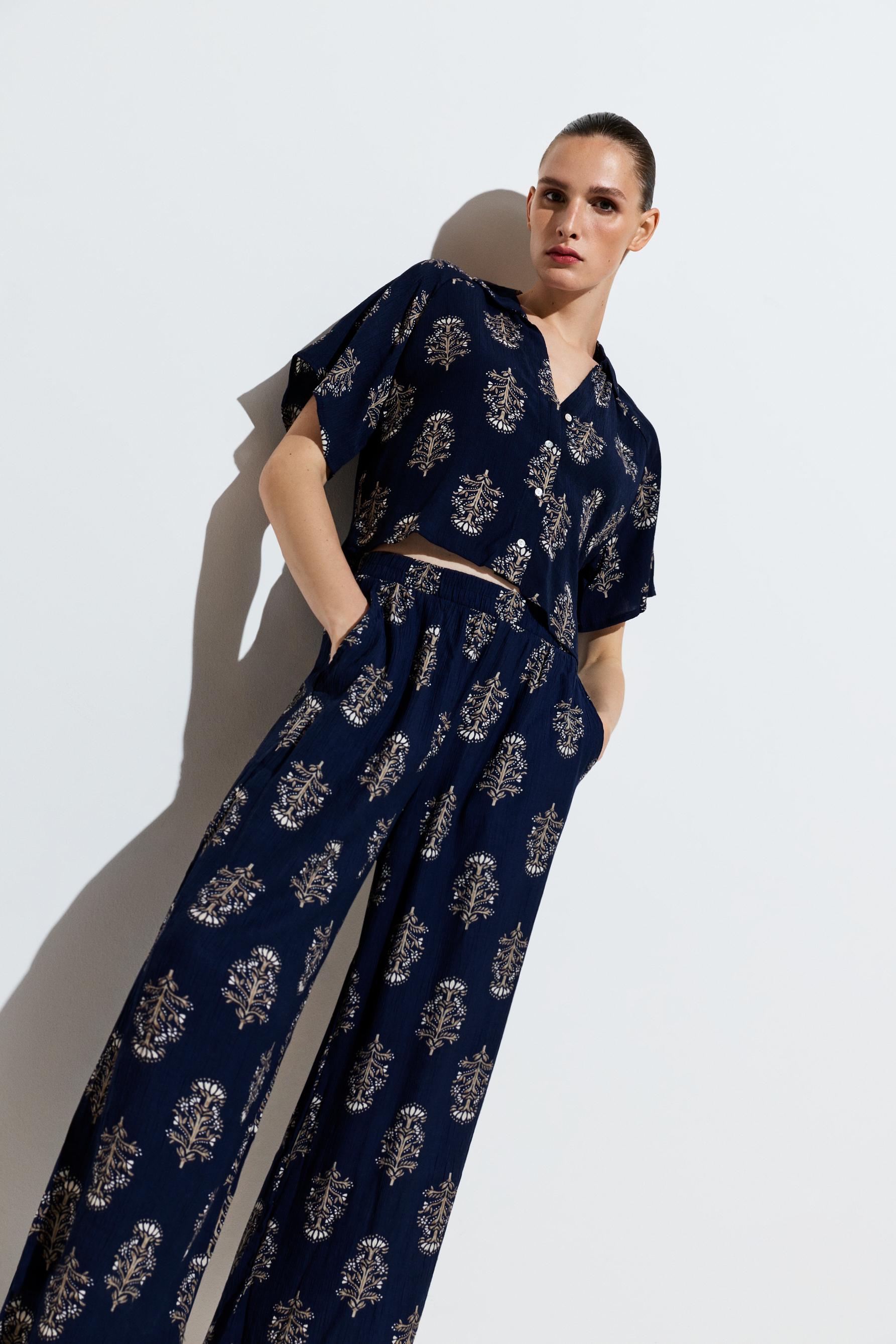 Textured culottes — DEEP BLUE