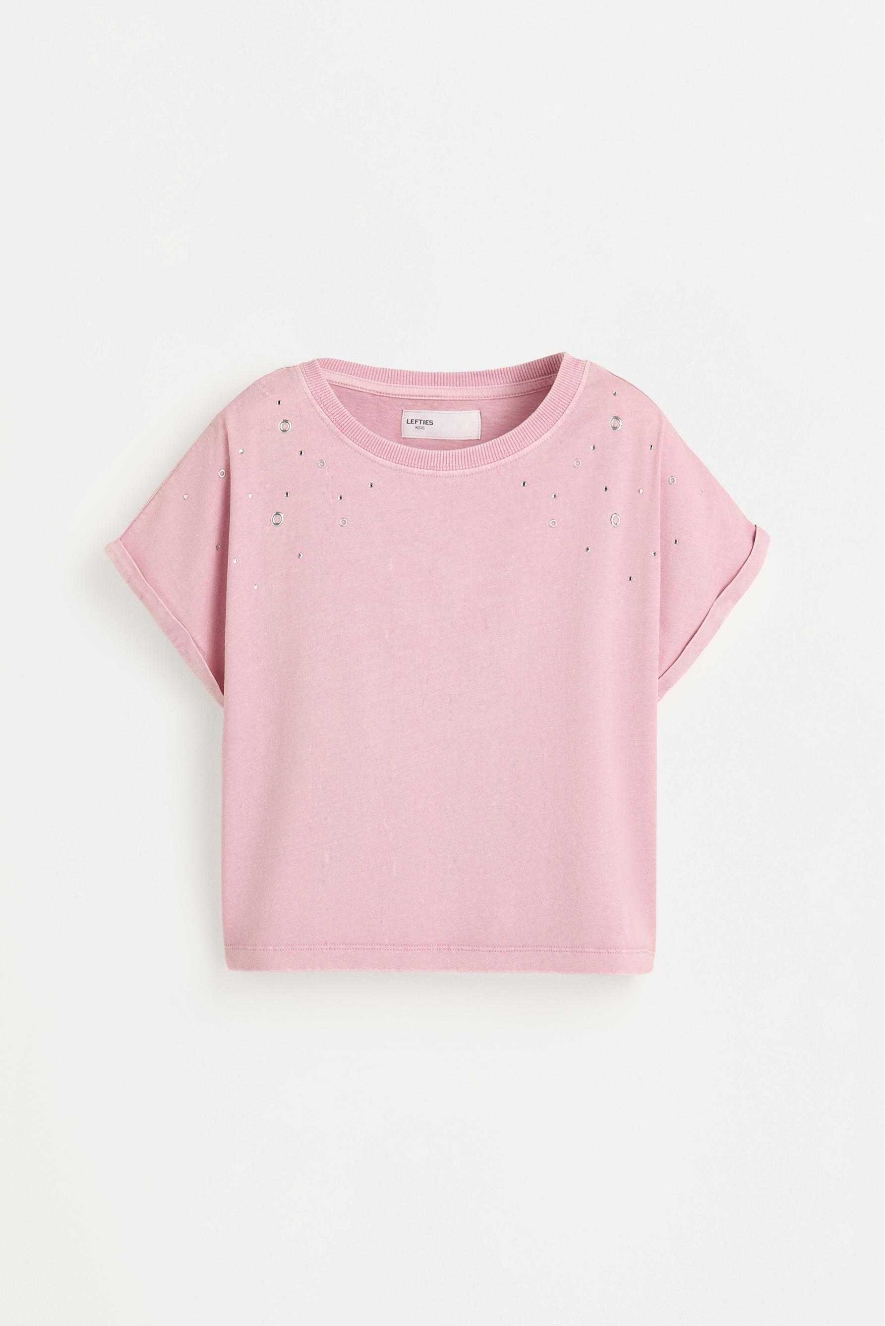 Stud and ring T-shirt — PALE MAUVE