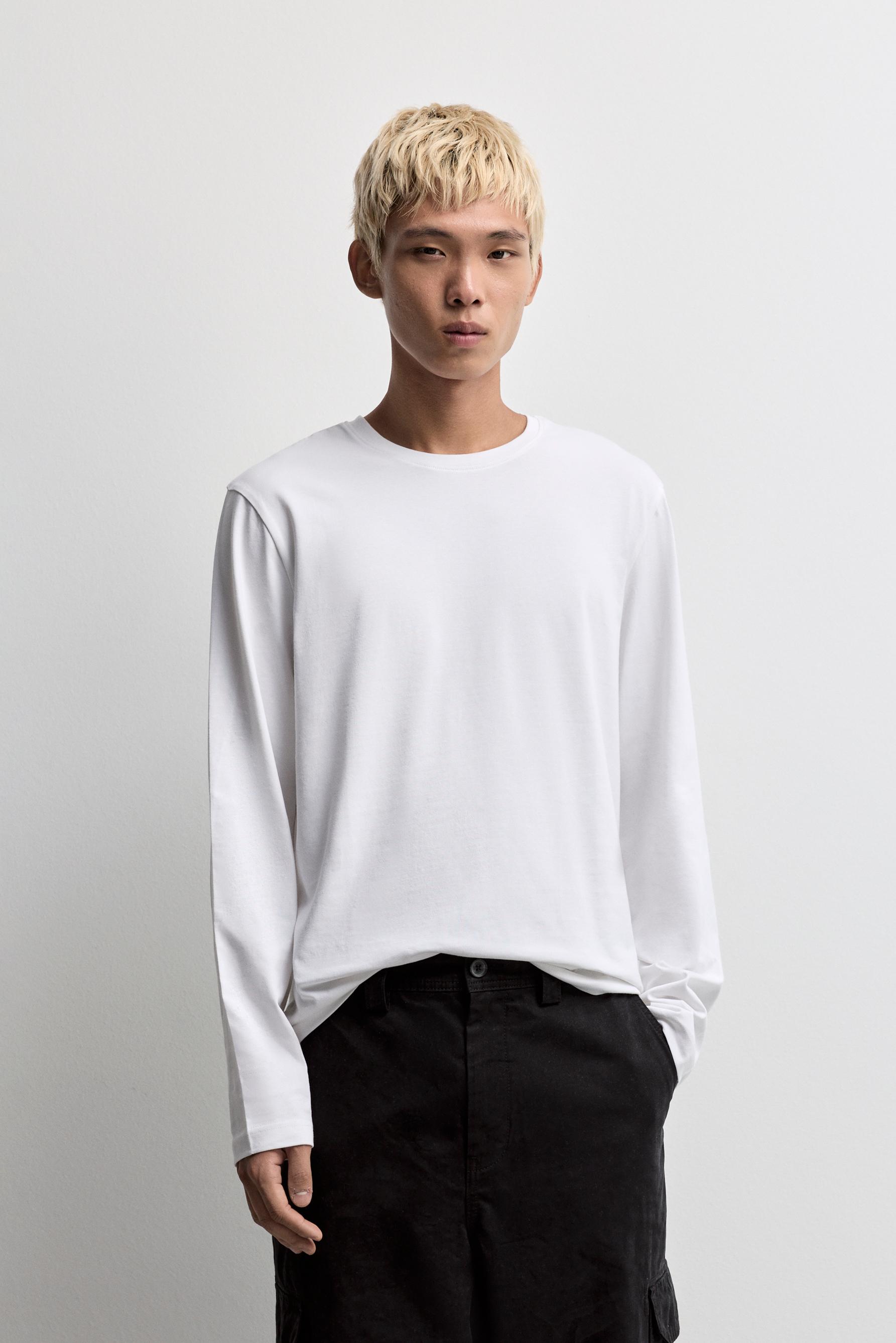 Basic long sleeve T-shirt — WHITE