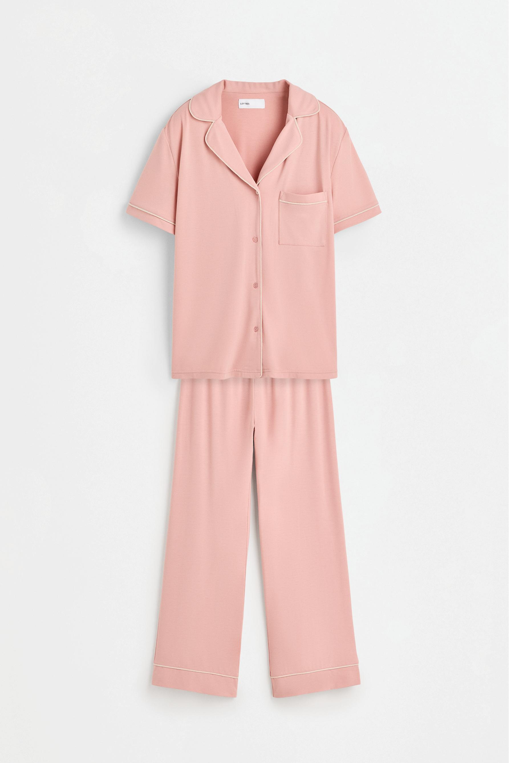 Long shirt-style pyjamas — PASTEL PINK