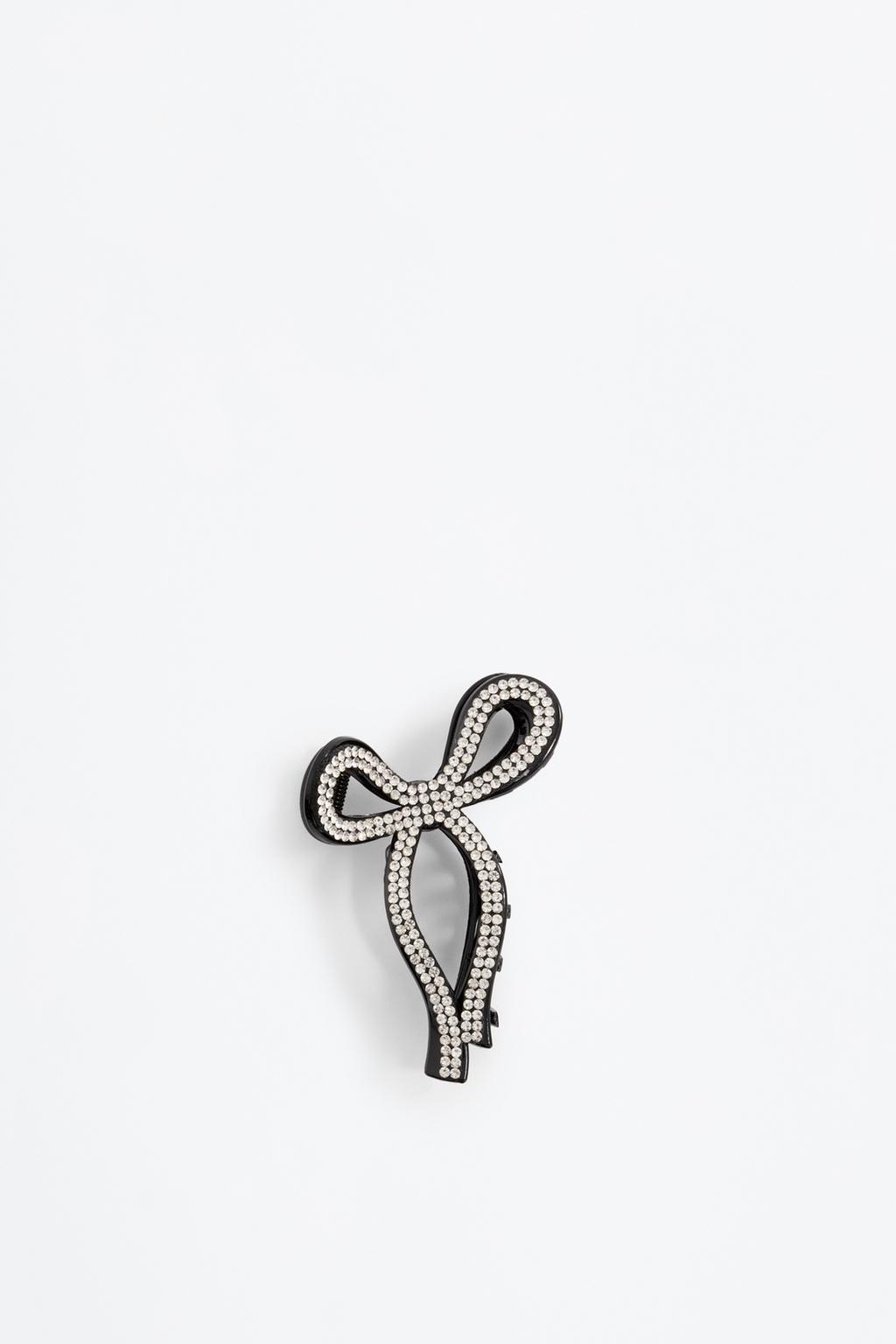 Rhinestone bow hair clip