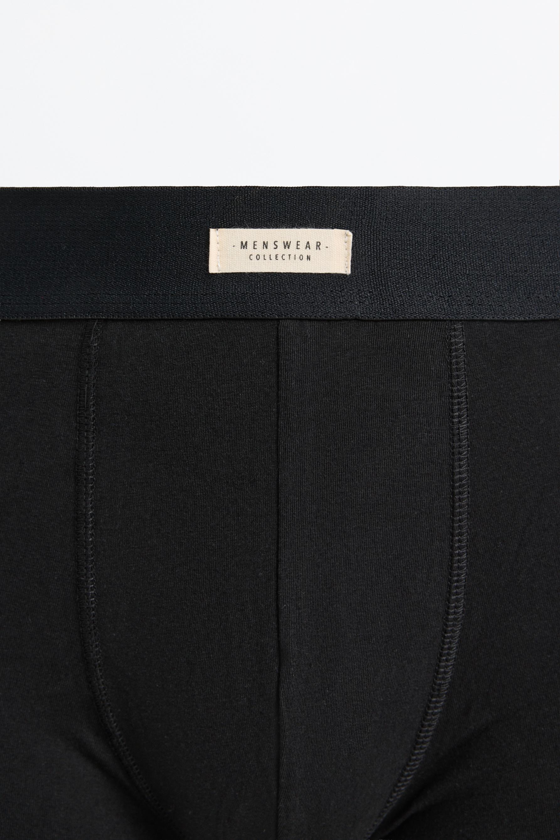 3-pack of long basic boxers — BLACK