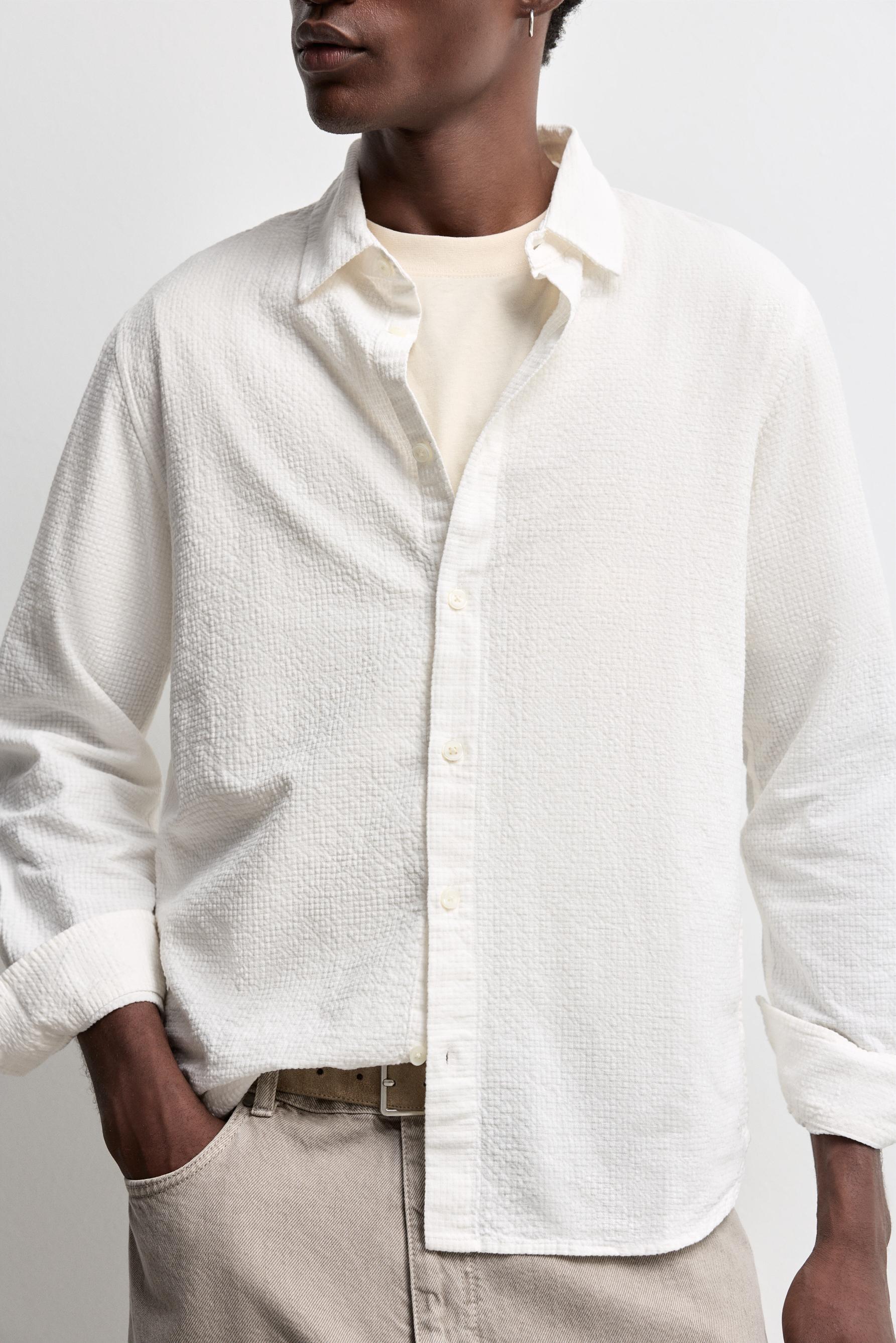 Textured shirt — WHITE