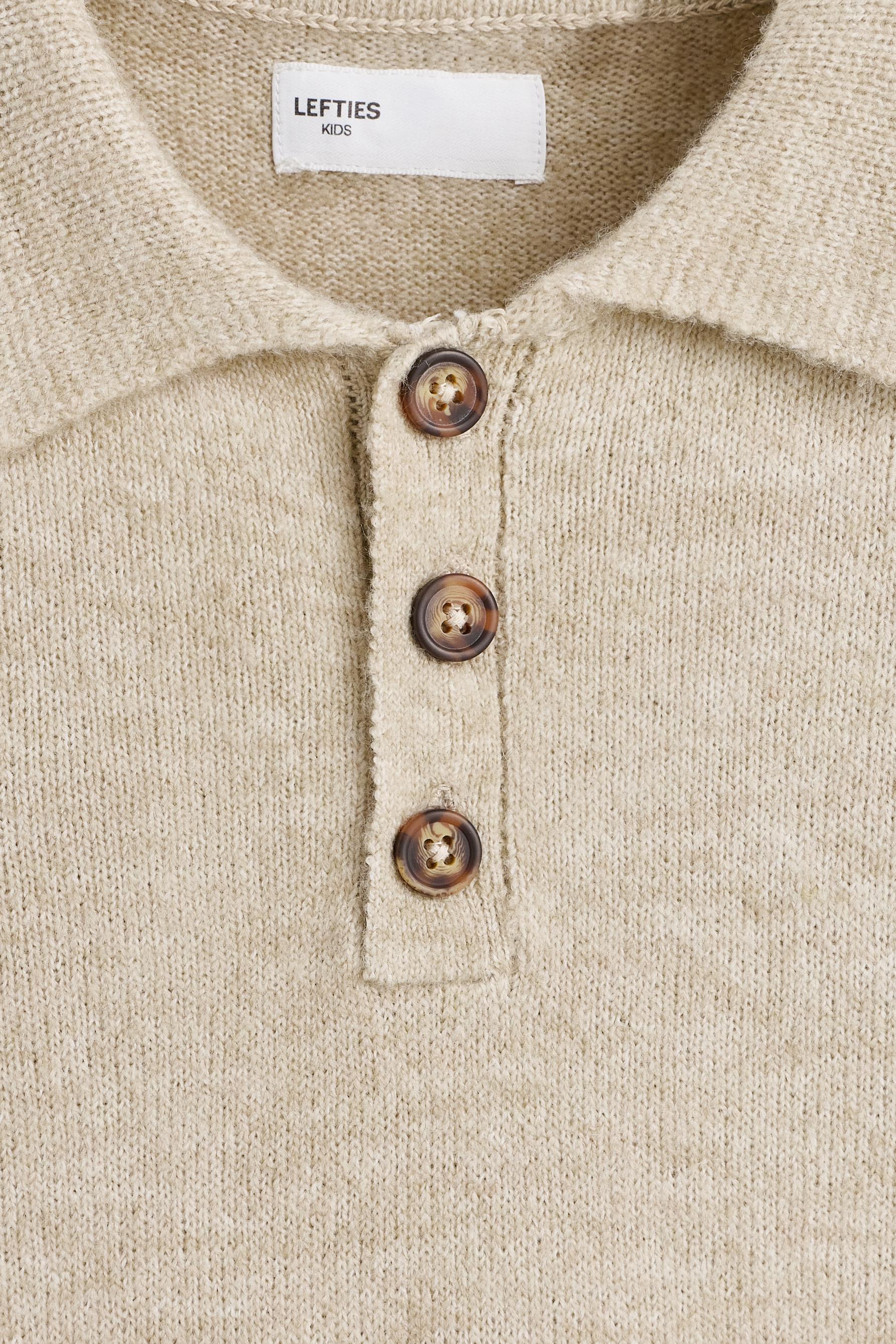 Polo collar sweater — SAND