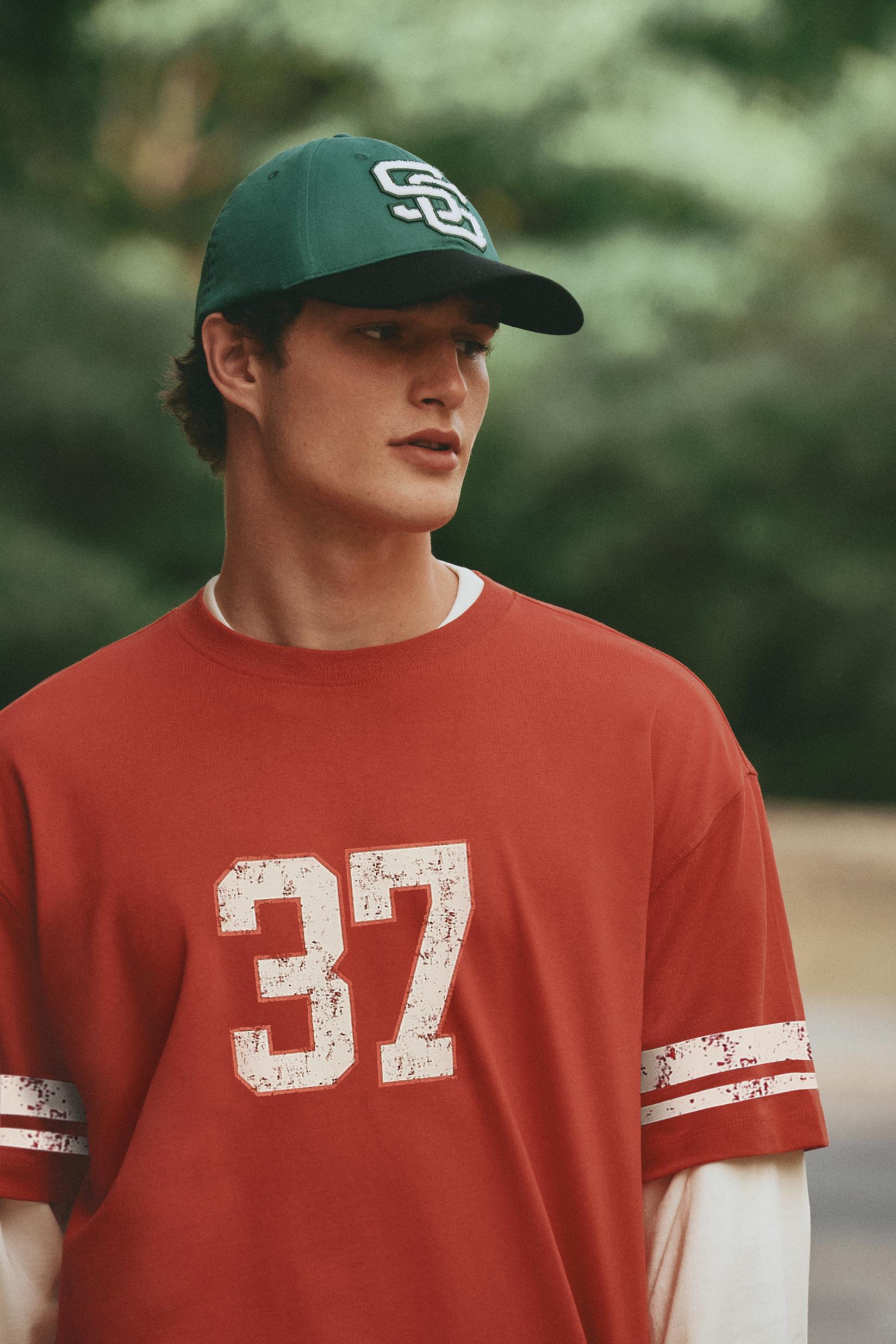 Oversize printed T-shirt — RED