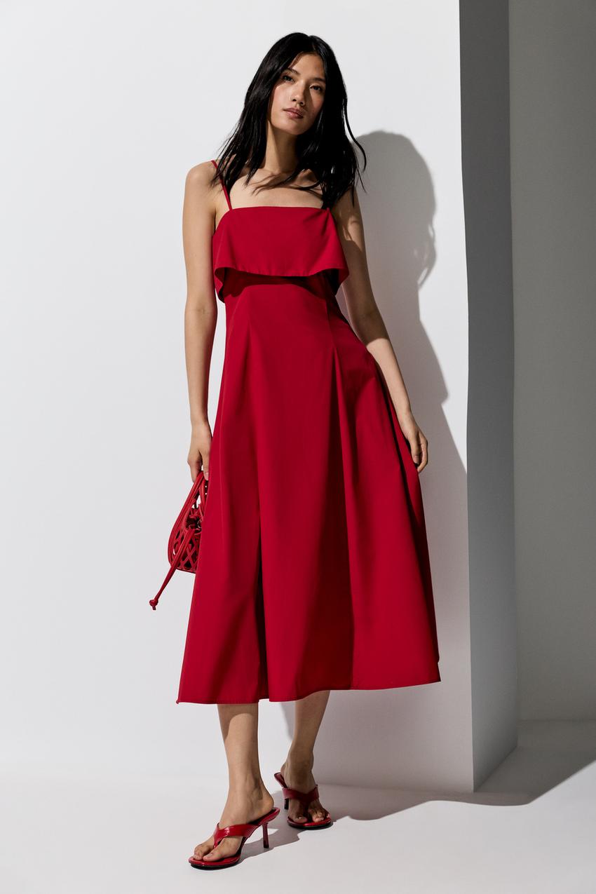 Flowy midi dress - Dresses - CLOTHING - Woman | LEFTIES Qatar Flowy midi dress - Dresses - CLOTHING - Woman | LEFTIES Qatar