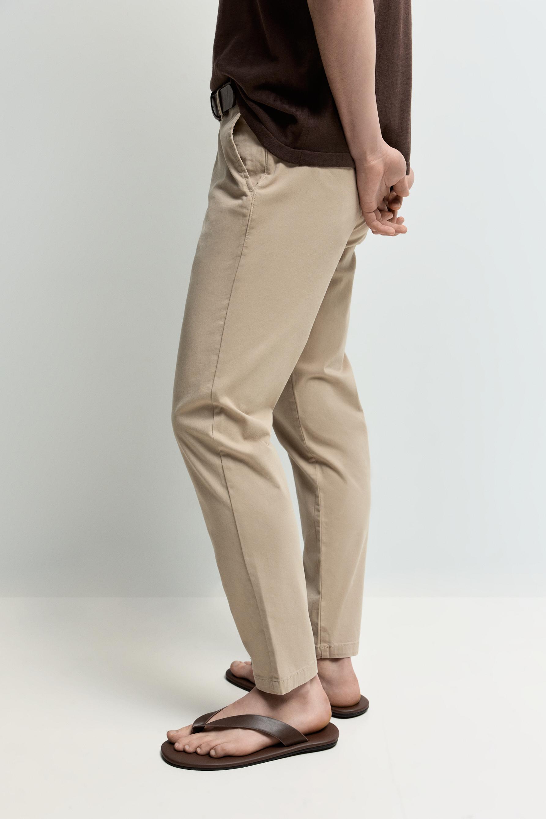 Skinny chino trousers — SAND