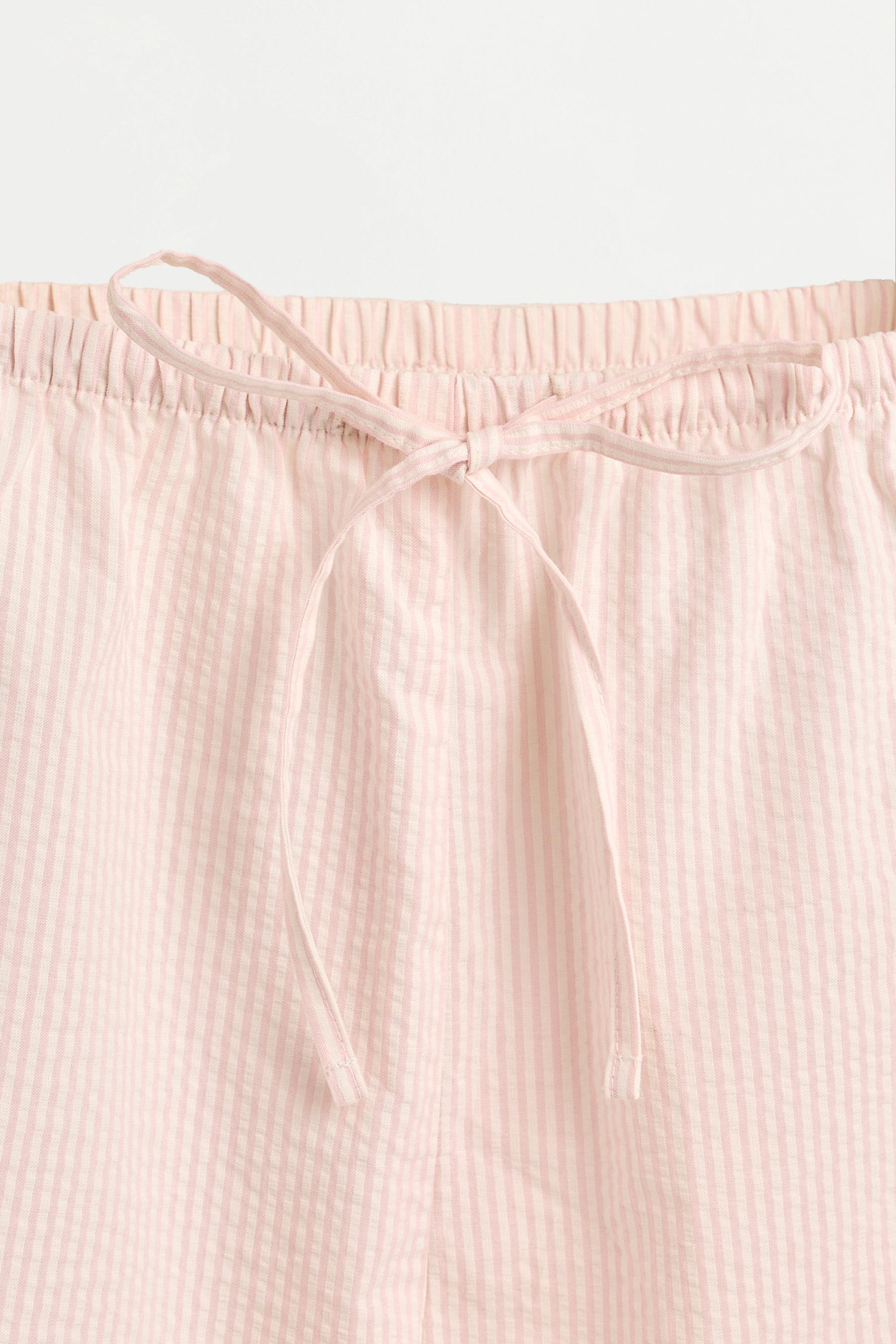Striped pyjama shorts — PASTEL PINK