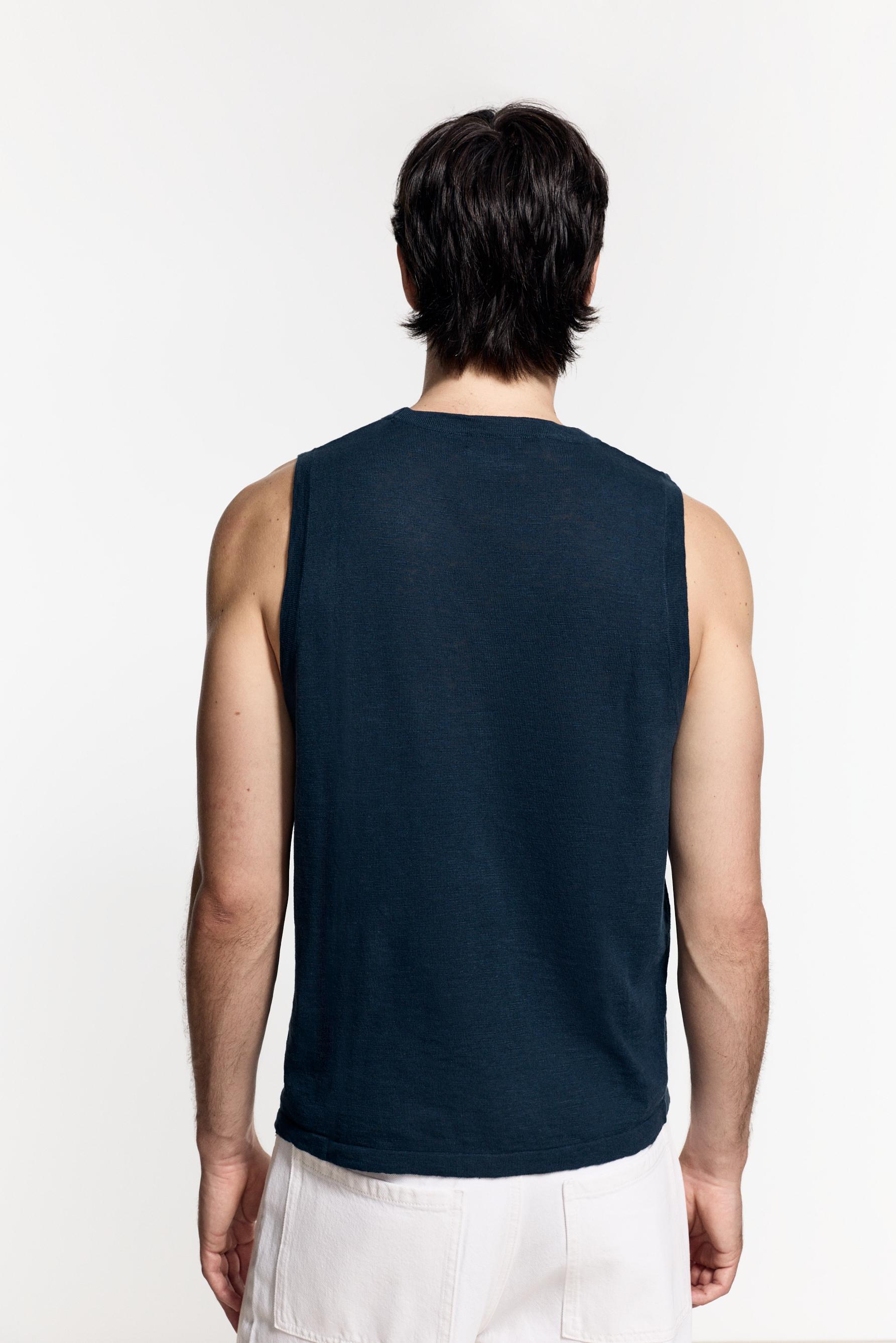 Knit tank top — NAVY