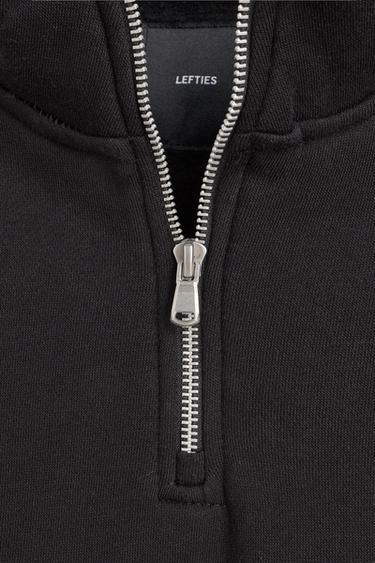 High-neck zip-up sweatshirt — BLACK 7