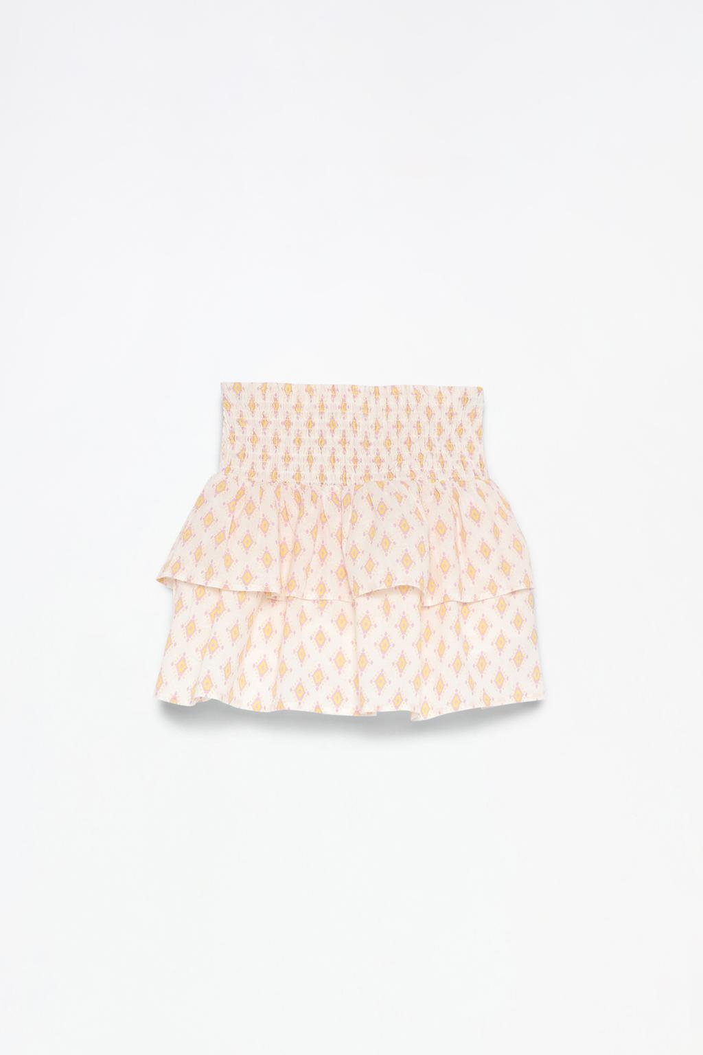 Cotton - linen ruffled skirt
