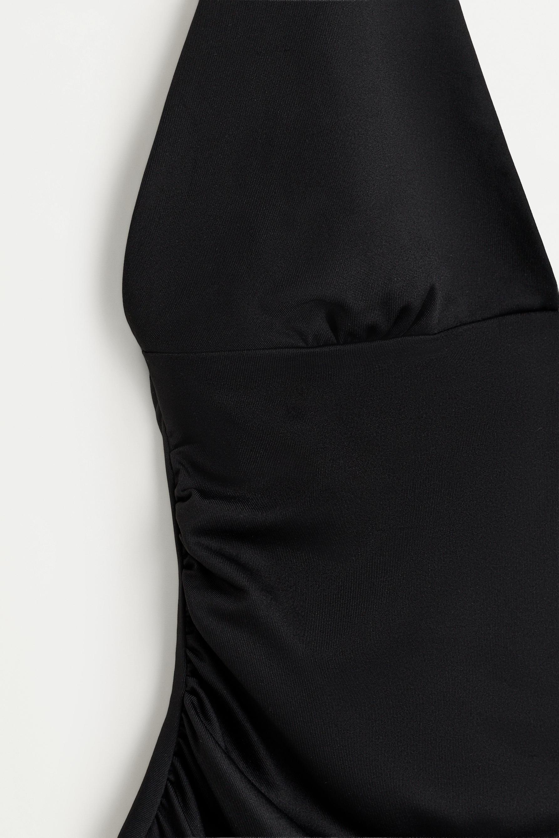 Polyamide halter neck bodysuit — BLACK