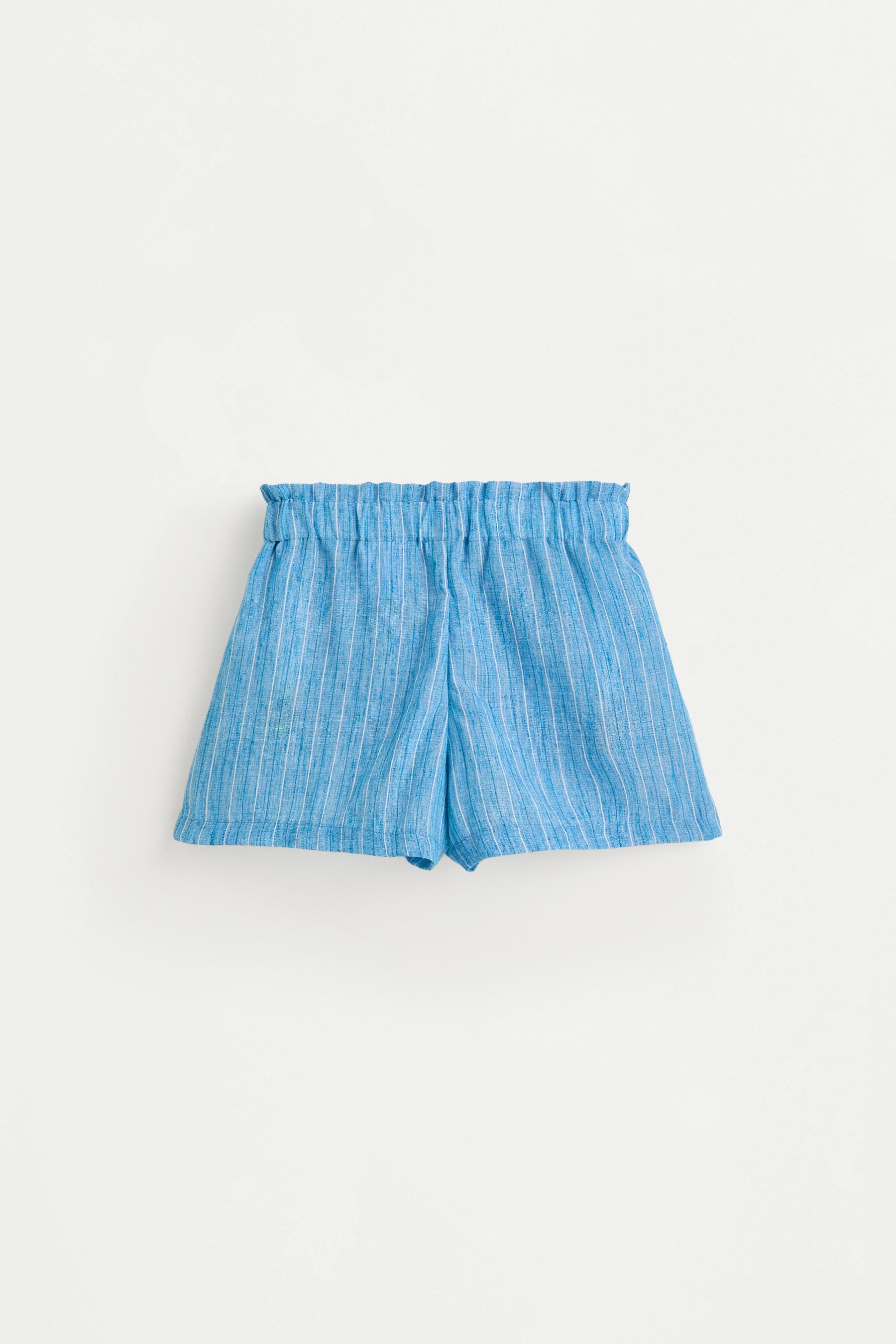 Striped rustic shorts — BLUE/WHITE